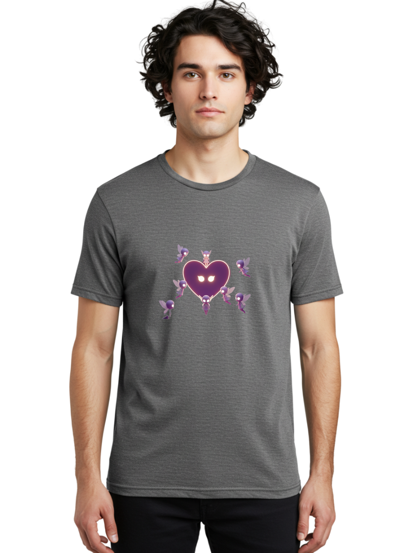 Cartoon-Characters-Heart-Cupid Men'S Graphic Tee, 100% Cotton, Comfortable Casual Summer Wear, Machine Washable, Vintage Camera, Old Camera, Antique Camera, Black Camera, Classic Photography, Photography Equipment, Nostalgic Device, Bai612