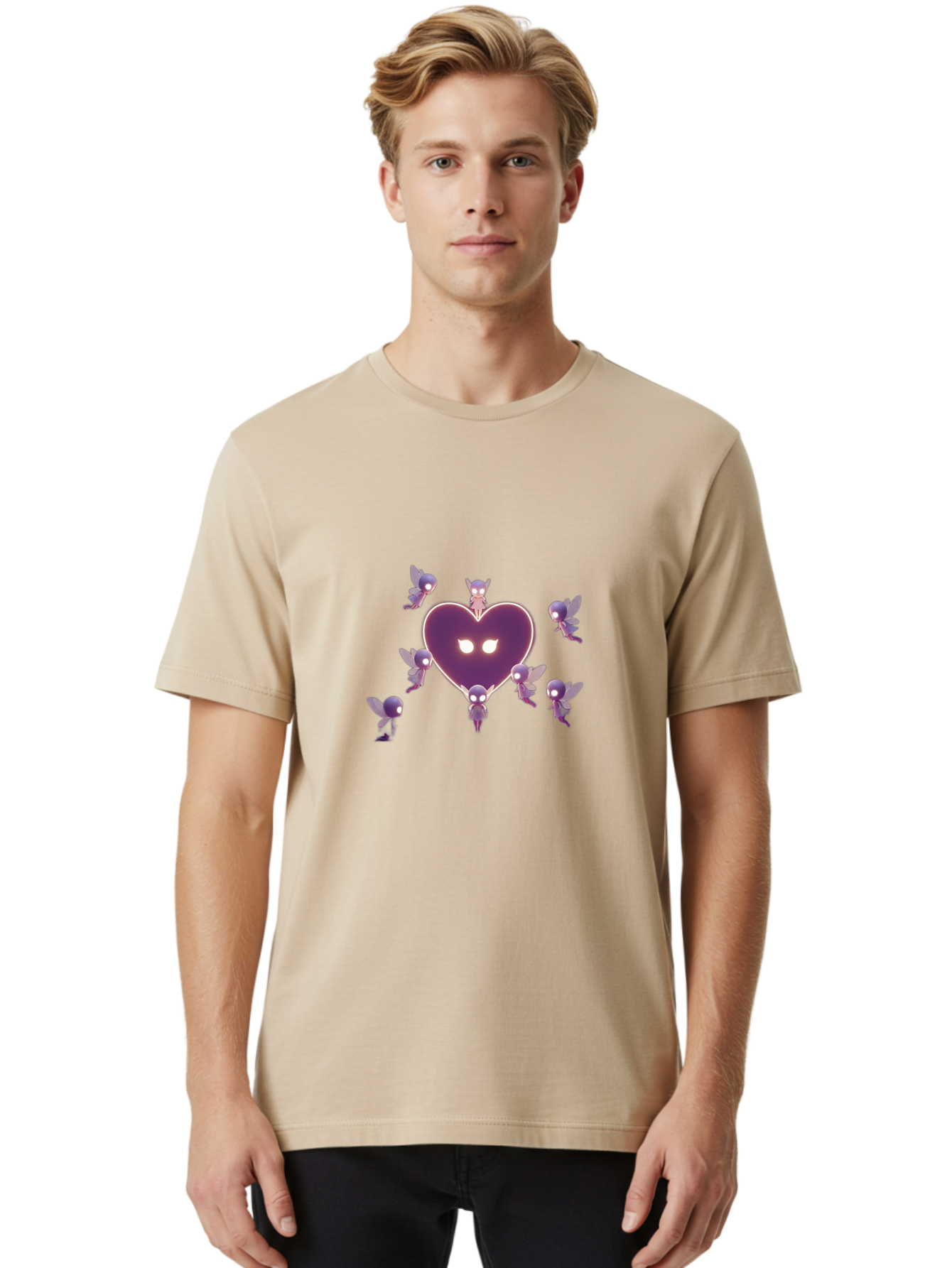 Cartoon-Characters-Heart-Cupid Men'S Graphic Tee, 100% Cotton, Comfortable Casual Summer Wear, Machine Washable, Vintage Camera, Old Camera, Antique Camera, Black Camera, Classic Photography, Photography Equipment, Nostalgic Device, Bai612