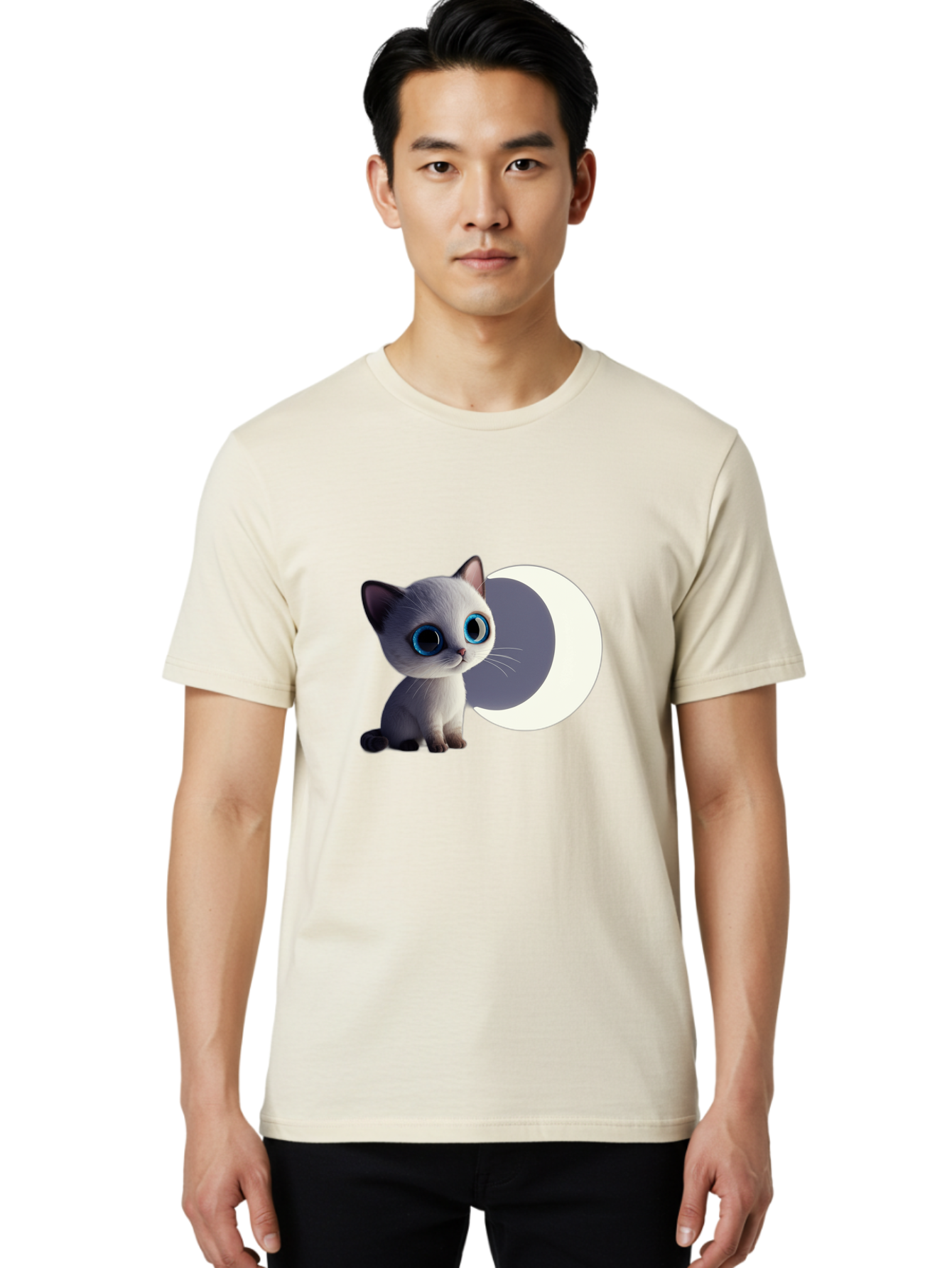 Cartoon-Kitten-And-Moon Men'S Graphic Tee, 100% Cotton, Comfortable Casual Summer Wear, Machine Washable, Vintage Camera, Old Camera, Antique Camera, Black Camera, Classic Photography, Photography Equipment, Nostalgic Device, Film Camera, Bai614