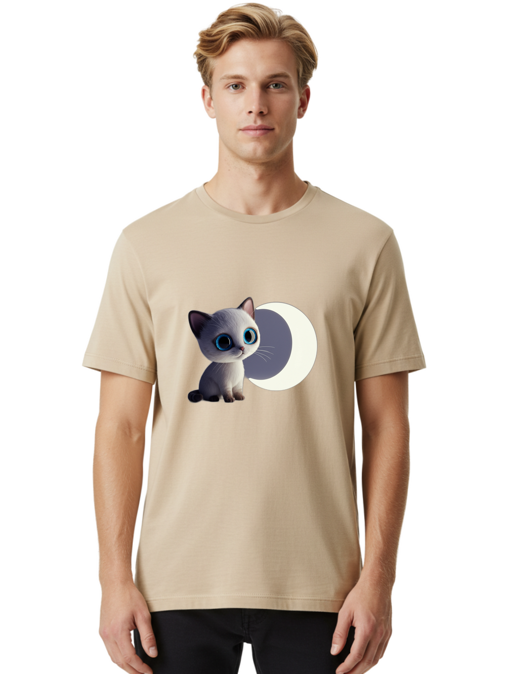 Cartoon-Kitten-And-Moon Men'S Graphic Tee, 100% Cotton, Comfortable Casual Summer Wear, Machine Washable, Vintage Camera, Old Camera, Antique Camera, Black Camera, Classic Photography, Photography Equipment, Nostalgic Device, Film Camera, Bai614