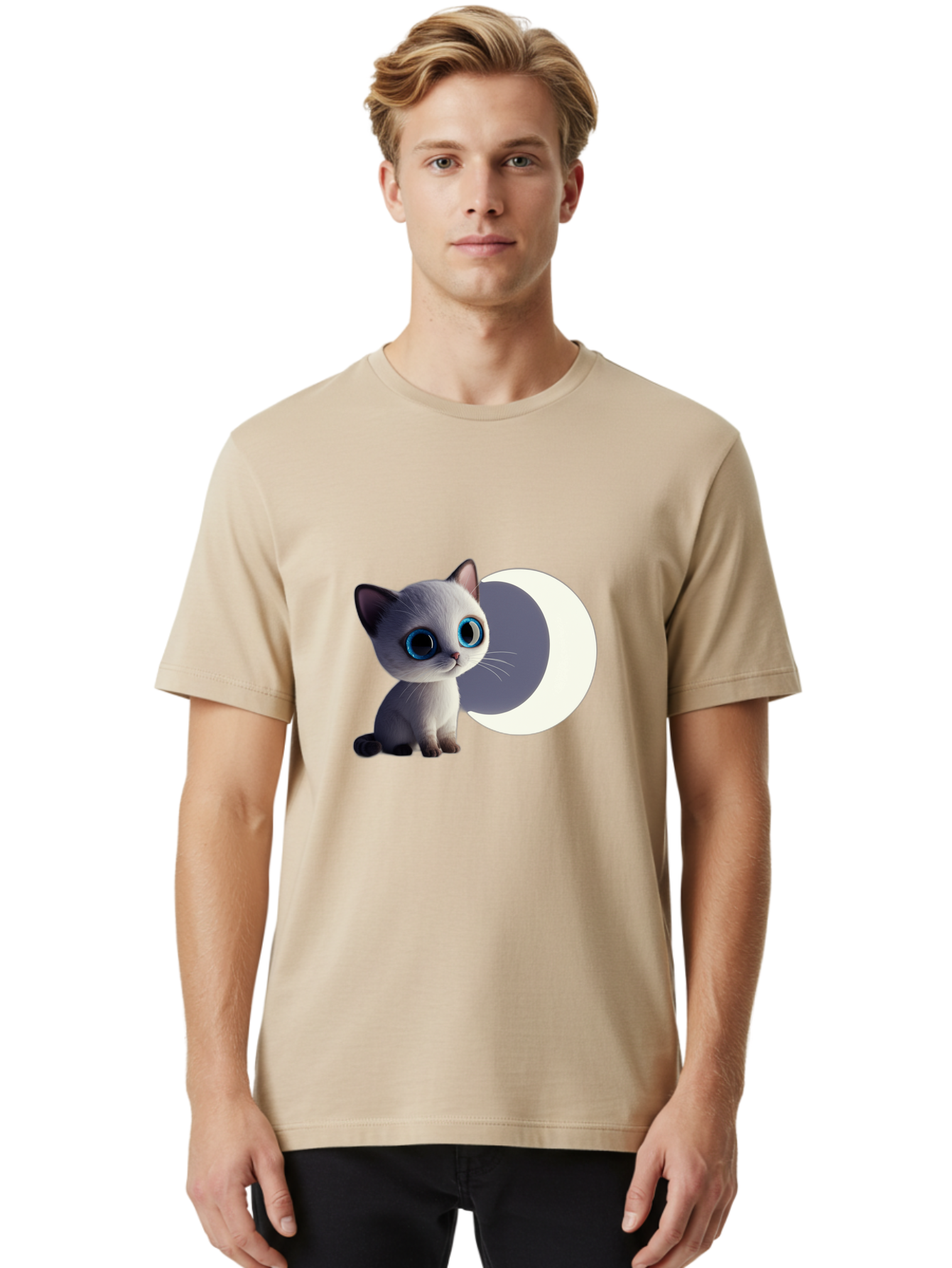 Cartoon-Kitten-And-Moon Men'S Graphic Tee, 100% Cotton, Comfortable Casual Summer Wear, Machine Washable, Vintage Camera, Old Camera, Antique Camera, Black Camera, Classic Photography, Photography Equipment, Nostalgic Device, Film Camera, Bai614