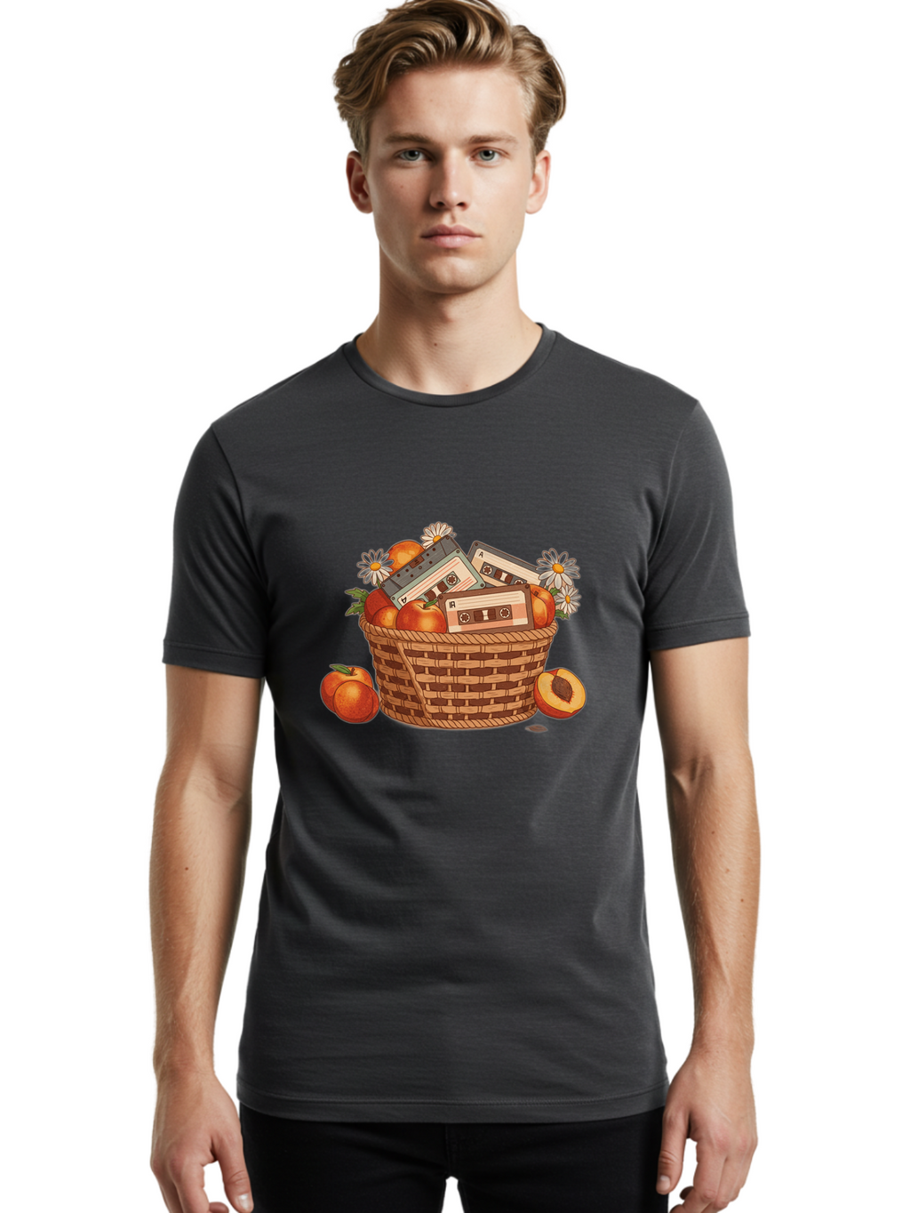 Cassettes-And-Peaches Men'S Graphic Tee, 100% Cotton, Comfortable Casual Summer Wear, Machine Washable, Vintage Camera, Old Camera, Antique Camera, Black Camera, Classic Photography, Photography Equipment, Nostalgic Device, Film Camera, Bai615