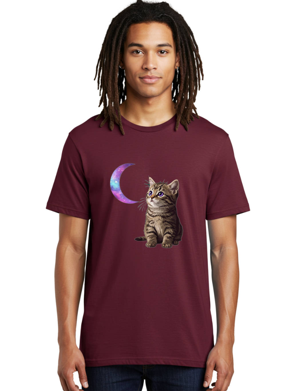 Cat-And-Crescent-Moon-3 Men'S Graphic Tee, 100% Cotton, Comfortable Casual Summer Wear, Machine Washable, Vintage Camera, Old Camera, Antique Camera, Black Camera, Classic Photography, Photography Equipment, Nostalgic Device, Film Camera, Bai621