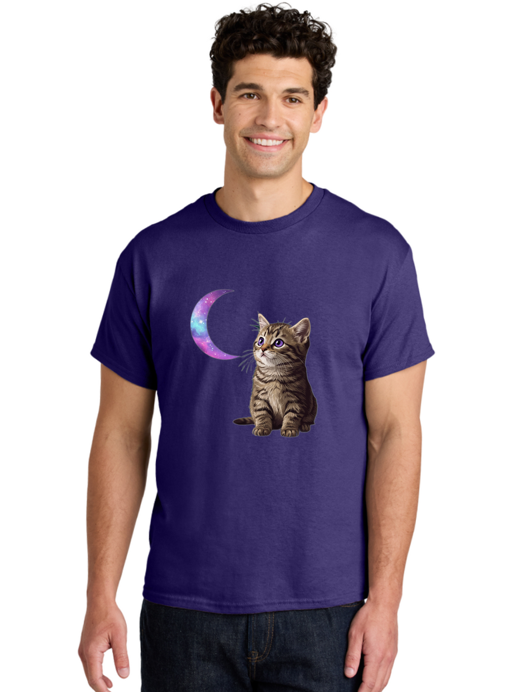 Cat-And-Crescent-Moon-3 Men'S Graphic Tee, 100% Cotton, Comfortable Casual Summer Wear, Machine Washable, Vintage Camera, Old Camera, Antique Camera, Black Camera, Classic Photography, Photography Equipment, Nostalgic Device, Film Camera, Bai621
