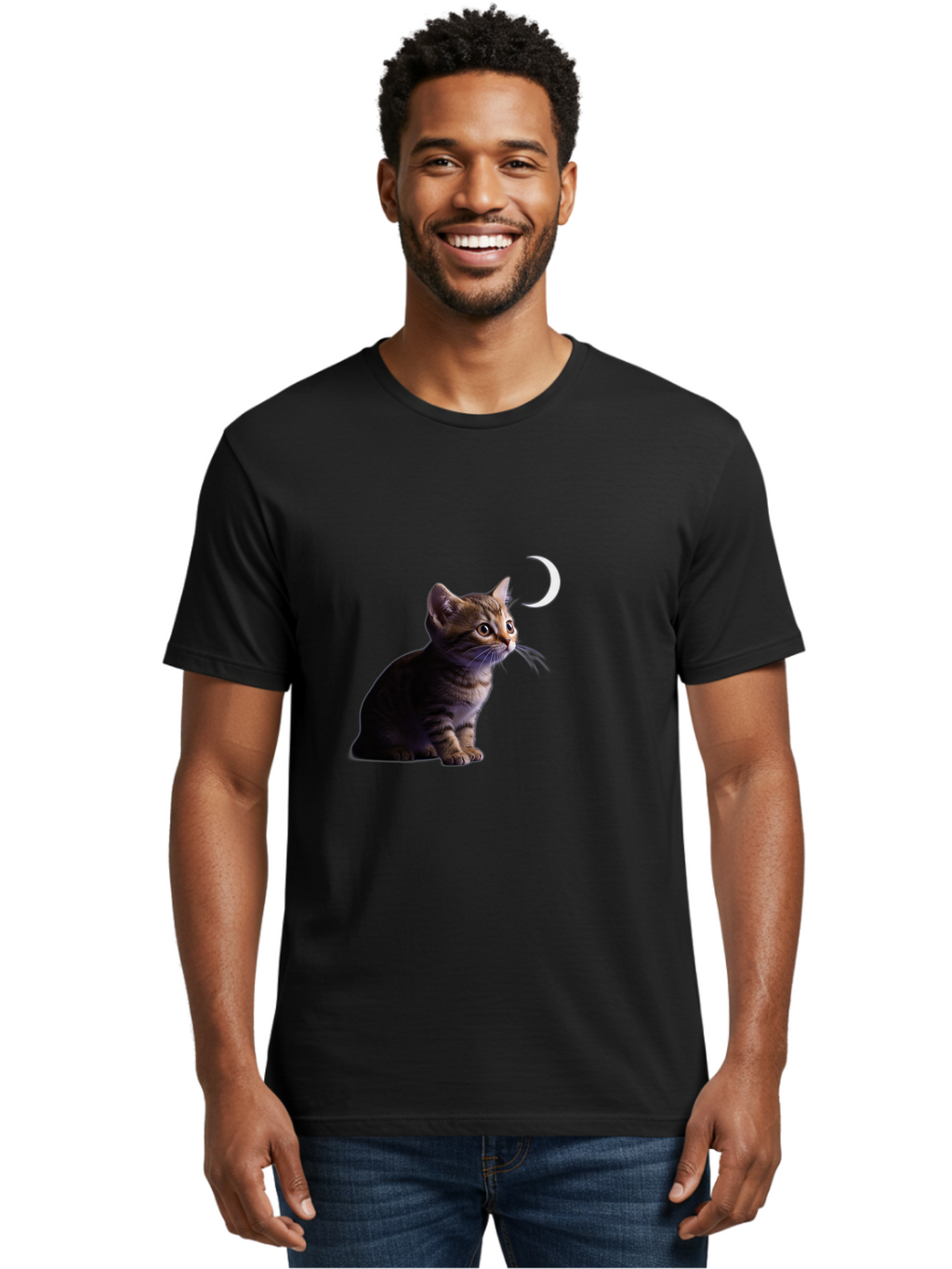 Cat-And-Crescent-Moon Men'S Graphic Tee, 100% Cotton, Comfortable Casual Summer Wear, Machine Washable, Vintage Camera, Old Camera, Antique Camera, Black Camera, Classic Photography, Photography Equipment, Nostalgic Device, Film Camera, Bai622