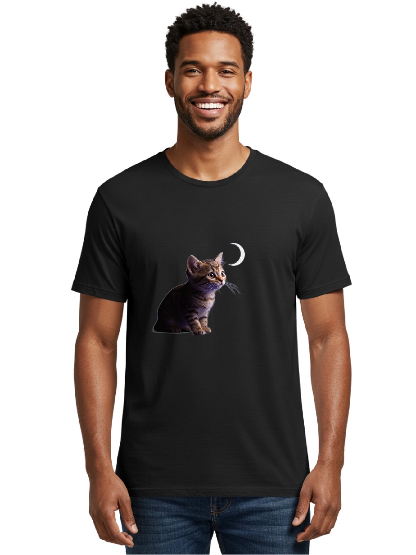 Cat-And-Crescent-Moon Men'S Graphic Tee, 100% Cotton, Comfortable Casual Summer Wear, Machine Washable, Vintage Camera, Old Camera, Antique Camera, Black Camera, Classic Photography, Photography Equipment, Nostalgic Device, Film Camera, Bai622