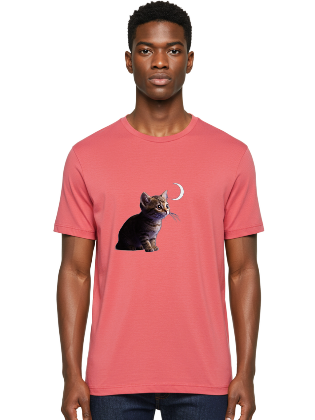 Cat-And-Crescent-Moon Men'S Graphic Tee, 100% Cotton, Comfortable Casual Summer Wear, Machine Washable, Vintage Camera, Old Camera, Antique Camera, Black Camera, Classic Photography, Photography Equipment, Nostalgic Device, Film Camera, Bai622
