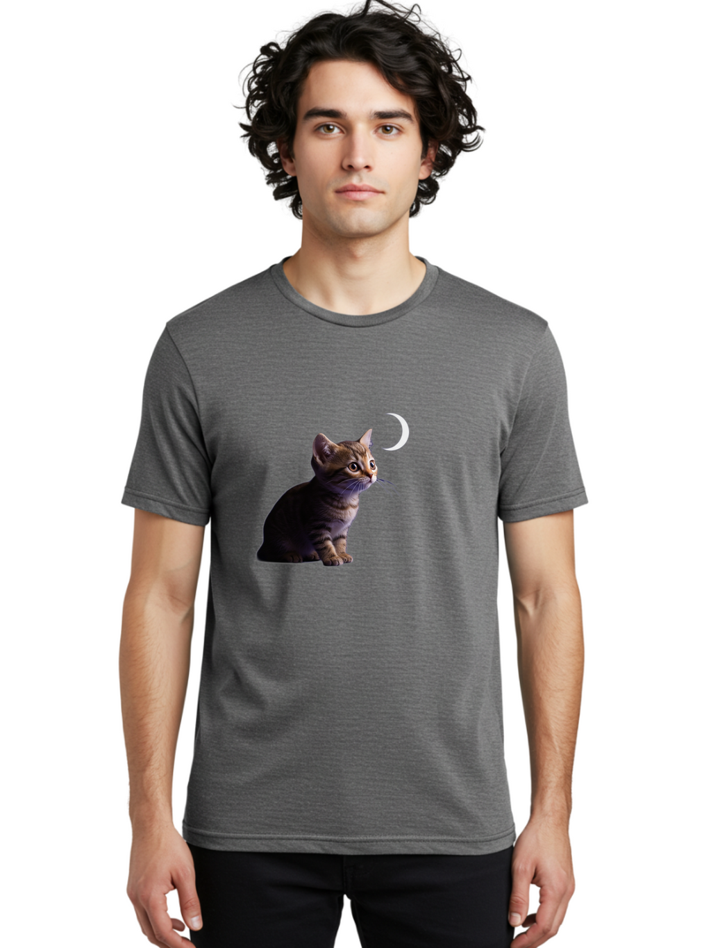 Cat-And-Crescent-Moon Men'S Graphic Tee, 100% Cotton, Comfortable Casual Summer Wear, Machine Washable, Vintage Camera, Old Camera, Antique Camera, Black Camera, Classic Photography, Photography Equipment, Nostalgic Device, Film Camera, Bai622