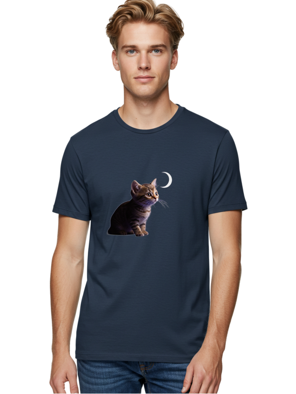 Cat-And-Crescent-Moon Men'S Graphic Tee, 100% Cotton, Comfortable Casual Summer Wear, Machine Washable, Vintage Camera, Old Camera, Antique Camera, Black Camera, Classic Photography, Photography Equipment, Nostalgic Device, Film Camera, Bai622