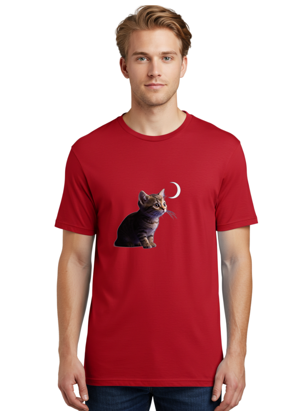 Cat-And-Crescent-Moon Men'S Graphic Tee, 100% Cotton, Comfortable Casual Summer Wear, Machine Washable, Vintage Camera, Old Camera, Antique Camera, Black Camera, Classic Photography, Photography Equipment, Nostalgic Device, Film Camera, Bai622