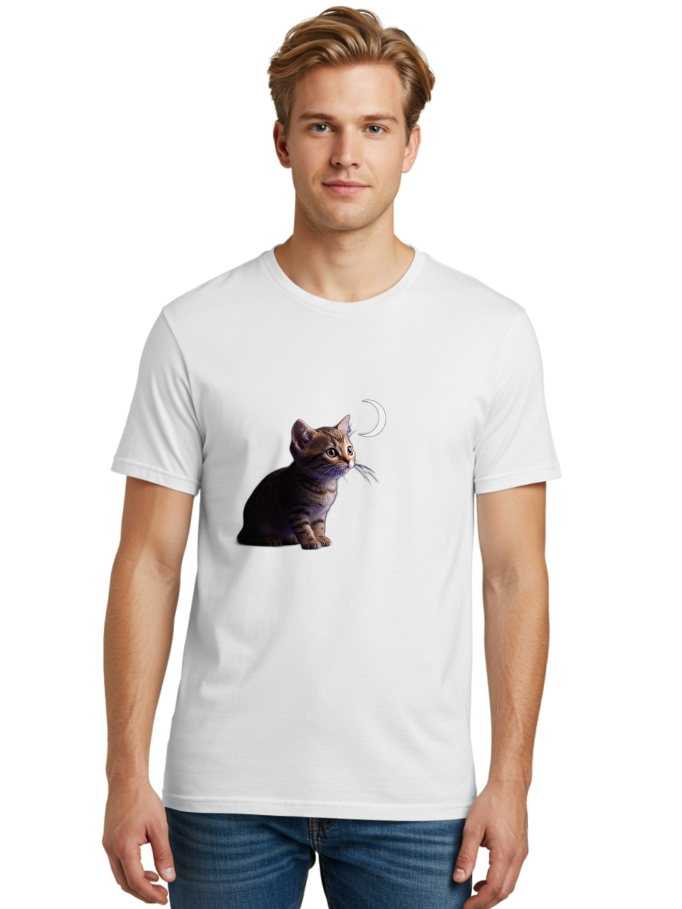 Cat-And-Crescent-Moon Men'S Graphic Tee, 100% Cotton, Comfortable Casual Summer Wear, Machine Washable, Vintage Camera, Old Camera, Antique Camera, Black Camera, Classic Photography, Photography Equipment, Nostalgic Device, Film Camera, Bai622