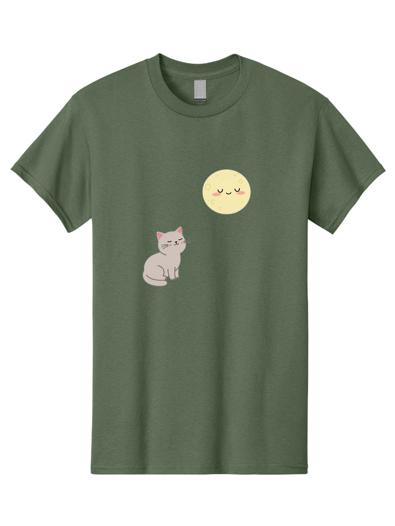 Cat-And-Moon-1 Men'S Graphic Tee, 100% Cotton, Comfortable Casual Summer Wear, Machine Washable, Vintage Camera, Old Camera, Antique Camera, Black Camera, Classic Photography, Photography Equipment, Nostalgic Device, Film Camera, Camera Art Bai623