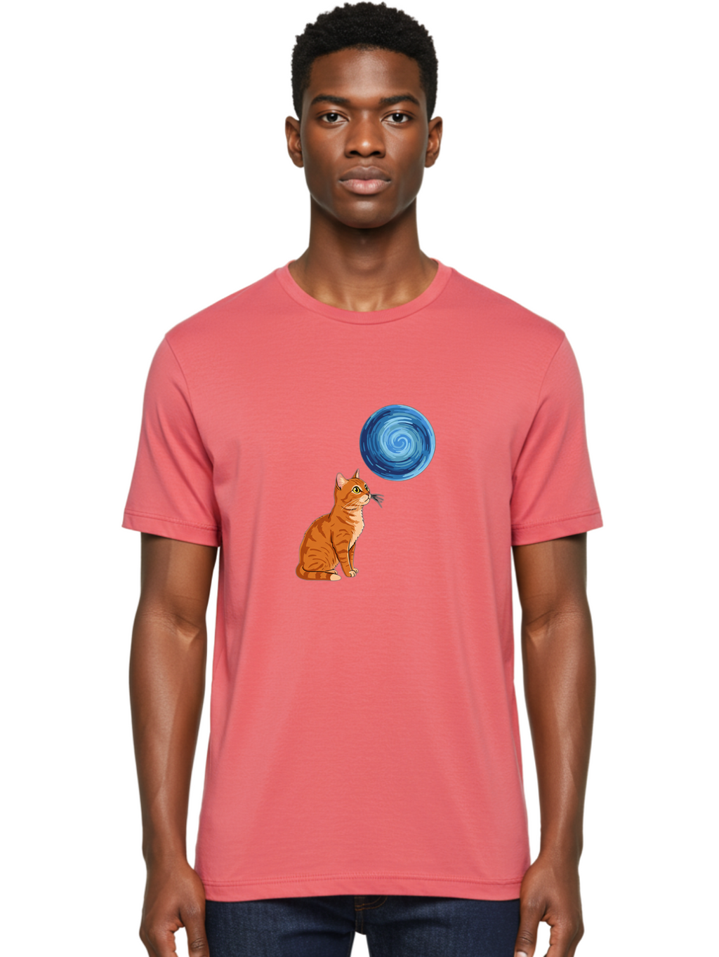 Cat-And-Swirl Men'S Graphic Tee, 100% Cotton, Comfortable Casual Summer Wear, Machine Washable, Vintage Camera, Old Camera, Antique Camera, Black Camera, Classic Photography, Photography Equipment, Nostalgic Device, Film Camera, Camera Art Bai627