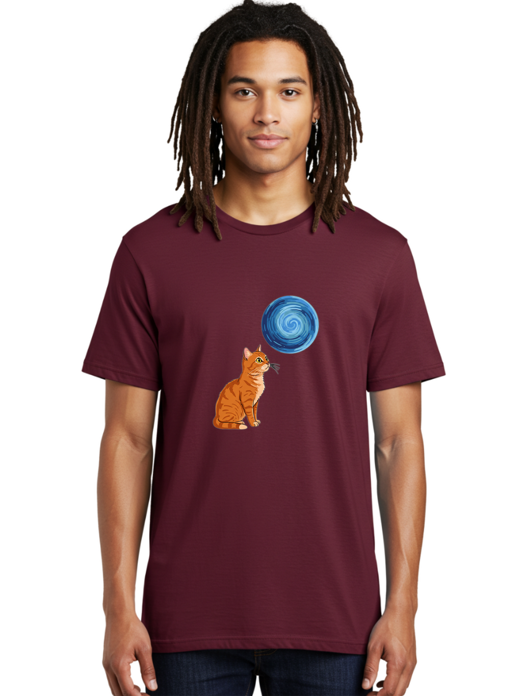 Cat-And-Swirl Men'S Graphic Tee, 100% Cotton, Comfortable Casual Summer Wear, Machine Washable, Vintage Camera, Old Camera, Antique Camera, Black Camera, Classic Photography, Photography Equipment, Nostalgic Device, Film Camera, Camera Art Bai627