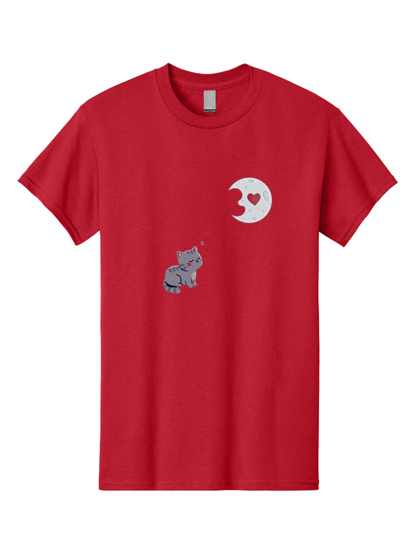 Cat-Gazing-At-Heart-Moon Men'S Graphic Tee, 100% Cotton, Comfortable Casual Summer Wear, Machine Washable, Vintage Camera, Old Camera, Antique Camera, Black Camera, Classic Photography, Photography Equipment, Nostalgic Device, Film Camera, Bai629
