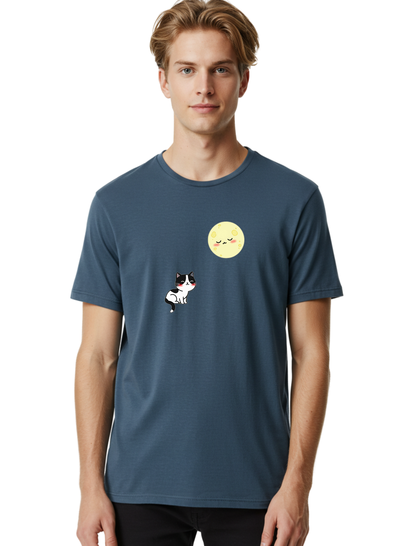 Cat-Gazing-At-Moon Men'S Graphic Tee, 100% Cotton, Comfortable Casual Summer Wear, Machine Washable, Vintage Camera, Old Camera, Antique Camera, Black Camera, Classic Photography, Photography Equipment, Nostalgic Device, Film Camera, Bai630