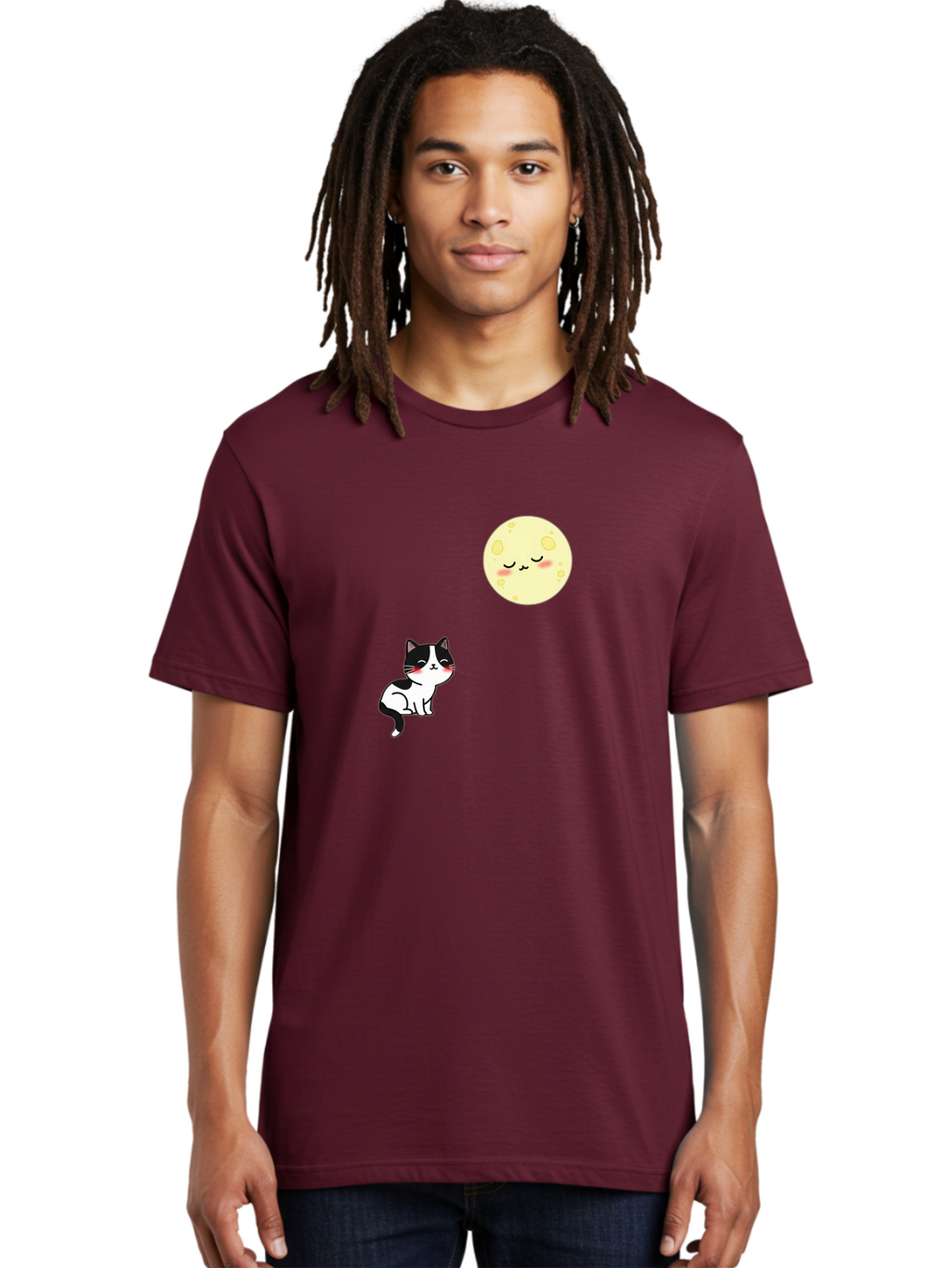 Cat-Gazing-At-Moon Men'S Graphic Tee, 100% Cotton, Comfortable Casual Summer Wear, Machine Washable, Vintage Camera, Old Camera, Antique Camera, Black Camera, Classic Photography, Photography Equipment, Nostalgic Device, Film Camera, Bai630