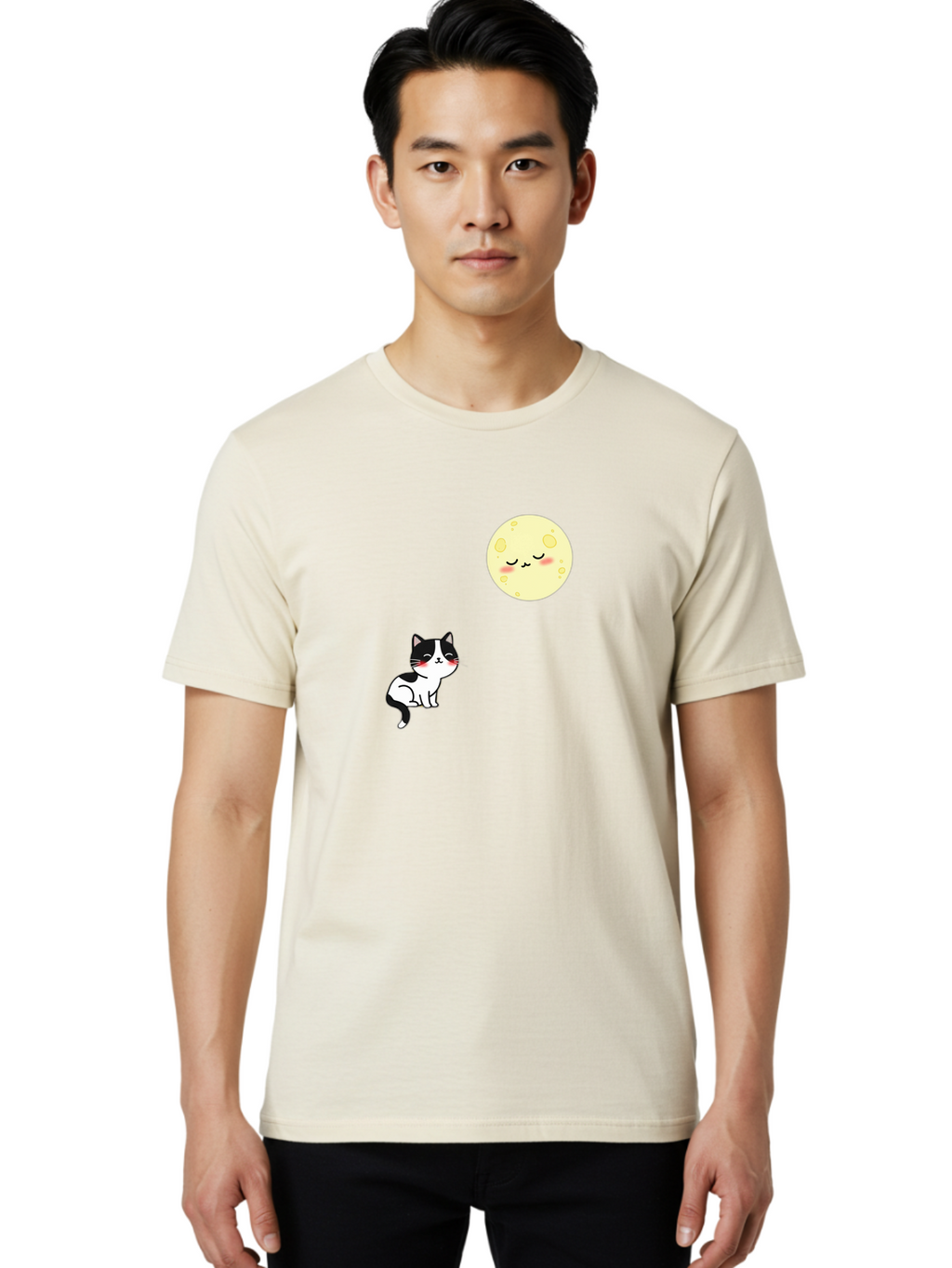 Cat-Gazing-At-Moon Men'S Graphic Tee, 100% Cotton, Comfortable Casual Summer Wear, Machine Washable, Vintage Camera, Old Camera, Antique Camera, Black Camera, Classic Photography, Photography Equipment, Nostalgic Device, Film Camera, Bai630