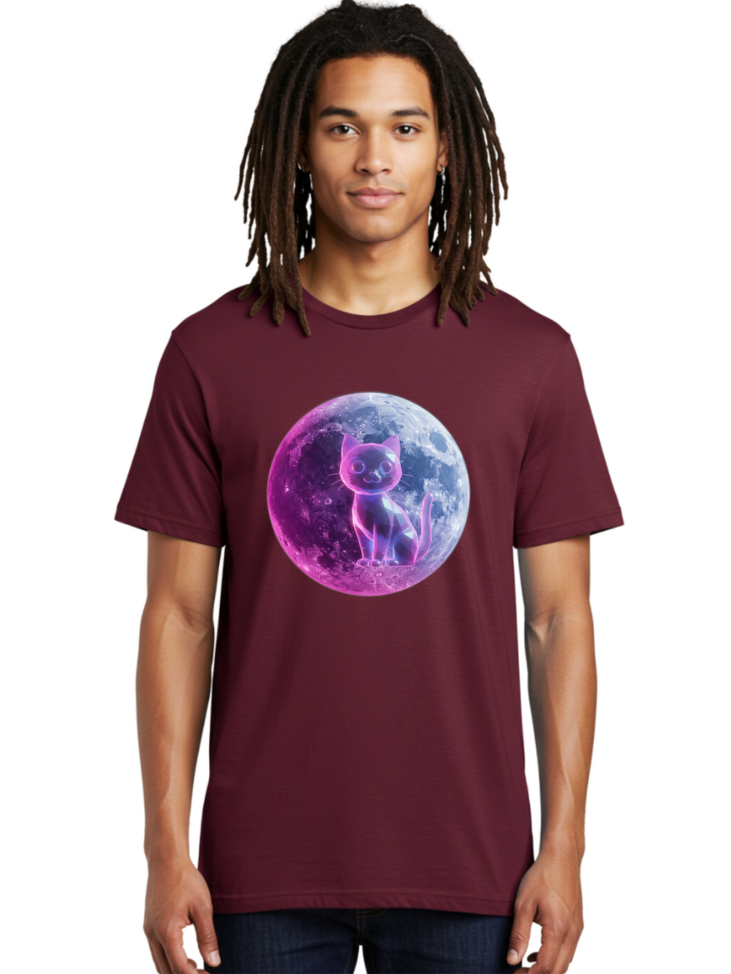 Cat-On-The-Moon-1 Men'S Graphic Tee, 100% Cotton, Comfortable Casual Summer Wear, Machine Washable, Vintage Camera, Old Camera, Antique Camera, Black Camera, Classic Photography, Photography Equipment, Nostalgic Device, Film Camera, Camera Art Bai638