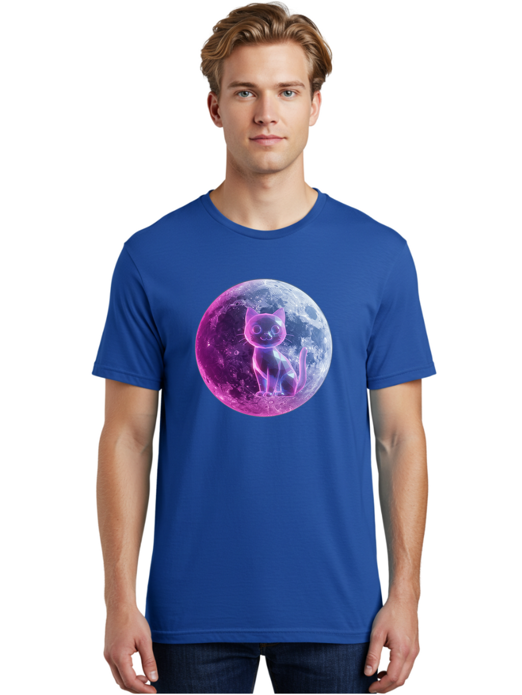 Cat-On-The-Moon-1 Men'S Graphic Tee, 100% Cotton, Comfortable Casual Summer Wear, Machine Washable, Vintage Camera, Old Camera, Antique Camera, Black Camera, Classic Photography, Photography Equipment, Nostalgic Device, Film Camera, Camera Art Bai638