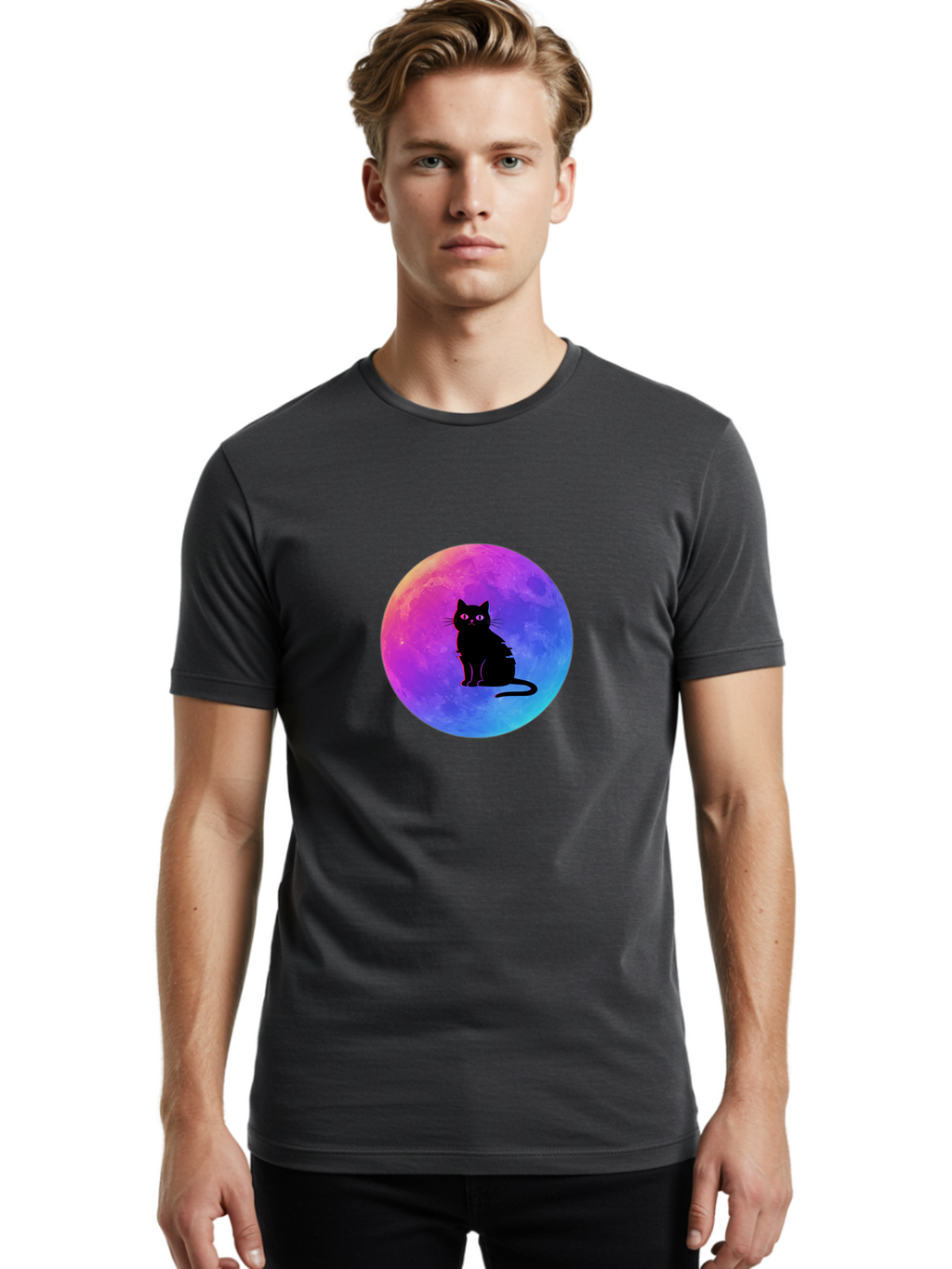 Cat-On-The-Moon Men'S Graphic Tee, 100% Cotton, Comfortable Casual Summer Wear, Machine Washable, Vintage Camera, Old Camera, Antique Camera, Black Camera, Classic Photography, Photography Equipment, Nostalgic Device, Film Camera, Camera Art Bai639
