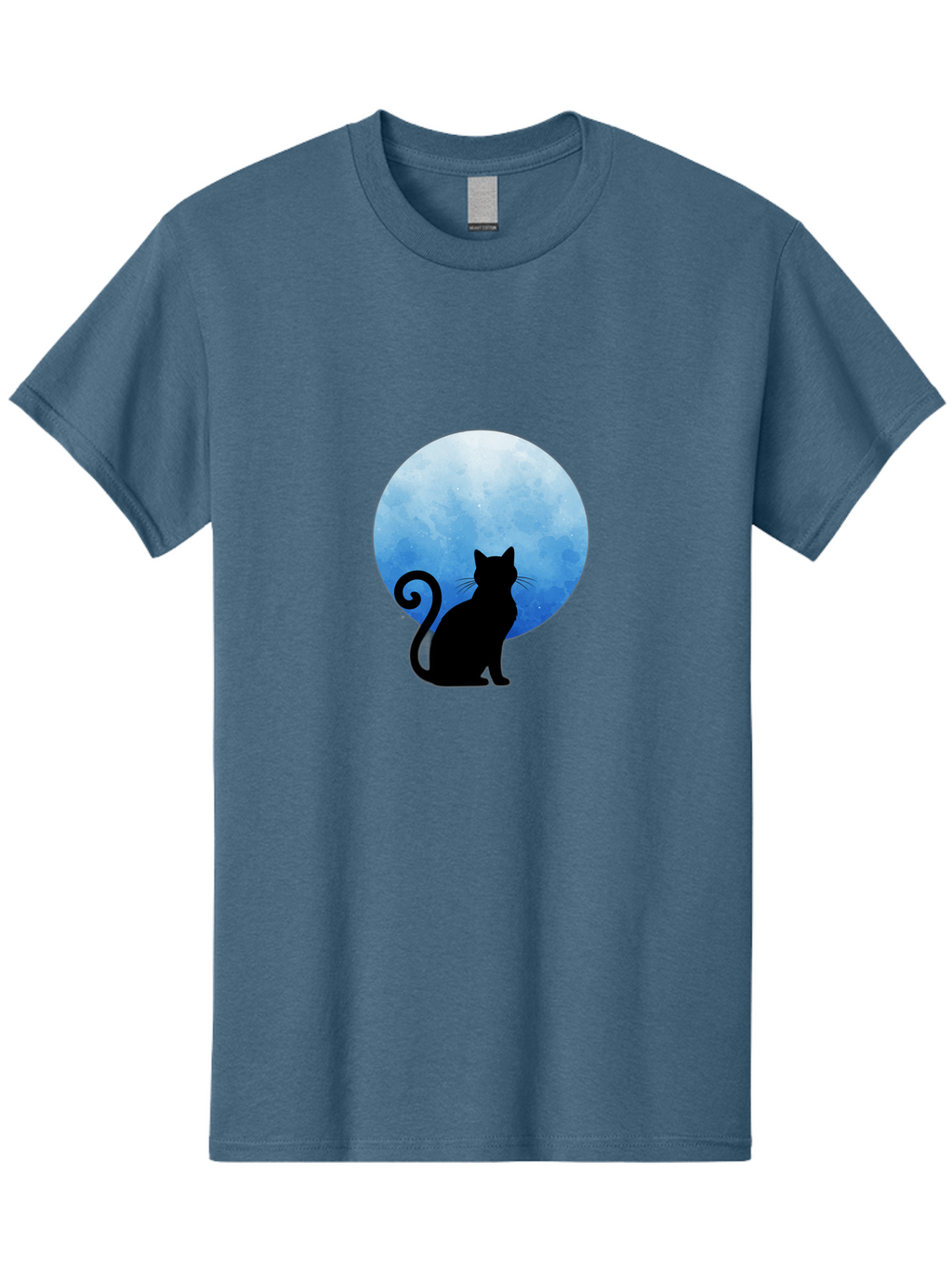 Cat-Silhouette-Moon-1 Men'S Graphic Tee, 100% Cotton, Comfortable Casual Summer Wear, Machine Washable, Vintage Camera, Old Camera, Antique Camera, Black Camera, Classic Photography, Photography Equipment, Nostalgic Device, Film Camera, Bai641
