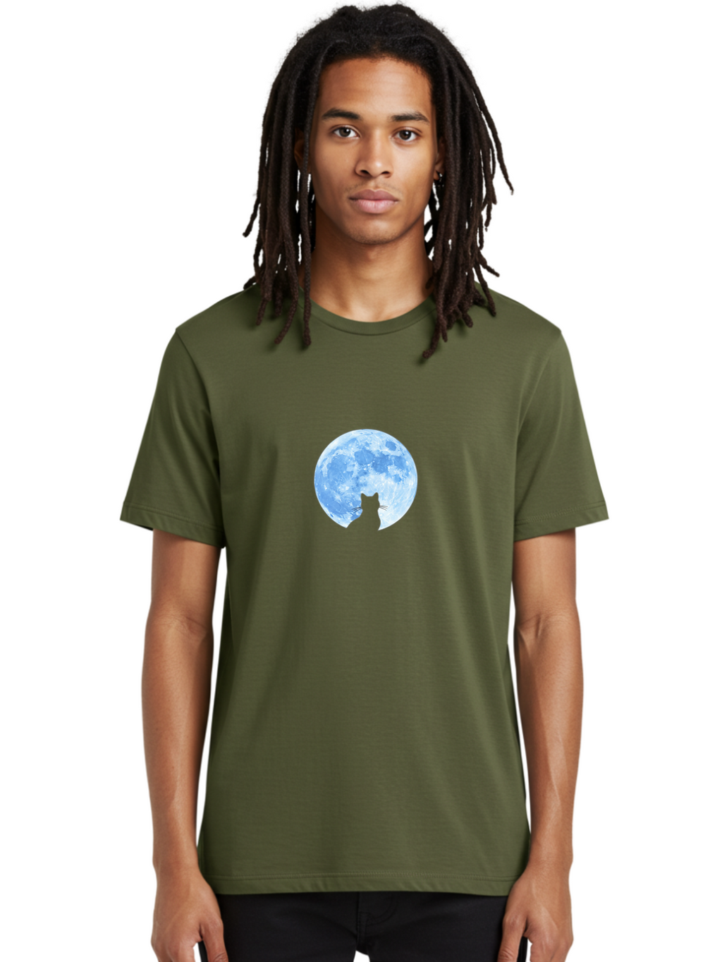 Cat-Silhouette-Moon-2 Men'S Graphic Tee, 100% Cotton, Comfortable Casual Summer Wear, Machine Washable, Vintage Camera, Old Camera, Antique Camera, Black Camera, Classic Photography, Photography Equipment, Nostalgic Device, Film Camera, Bai642