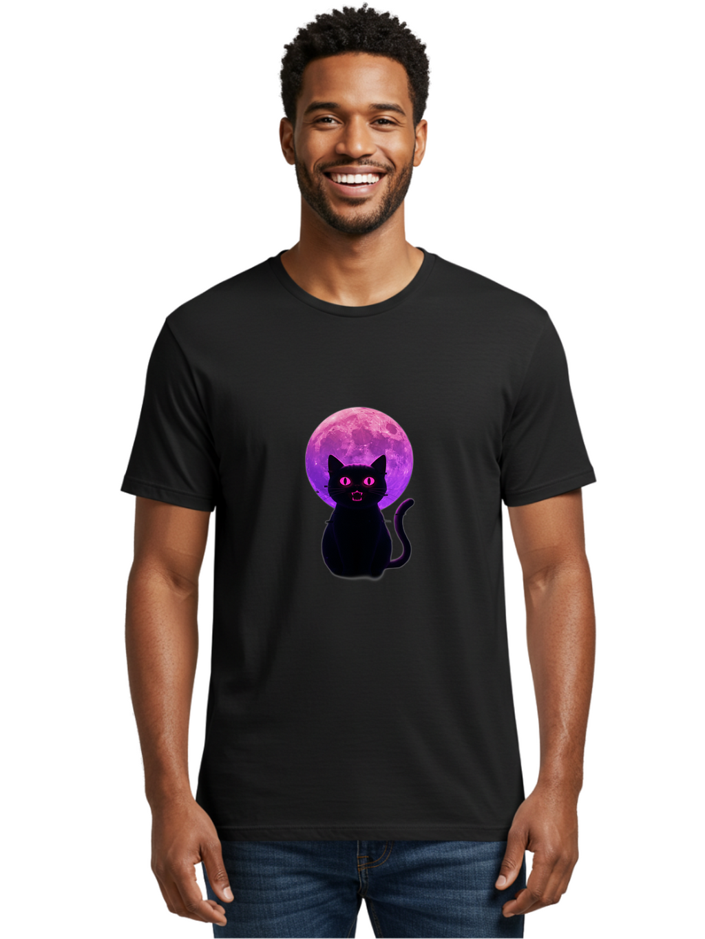 Cat-Under-Purple-Moon Men'S Graphic Tee, 100% Cotton, Comfortable Casual Summer Wear, Machine Washable, Vintage Camera, Old Camera, Antique Camera, Black Camera, Classic Photography, Photography Equipment, Nostalgic Device, Film Camera, Bai647