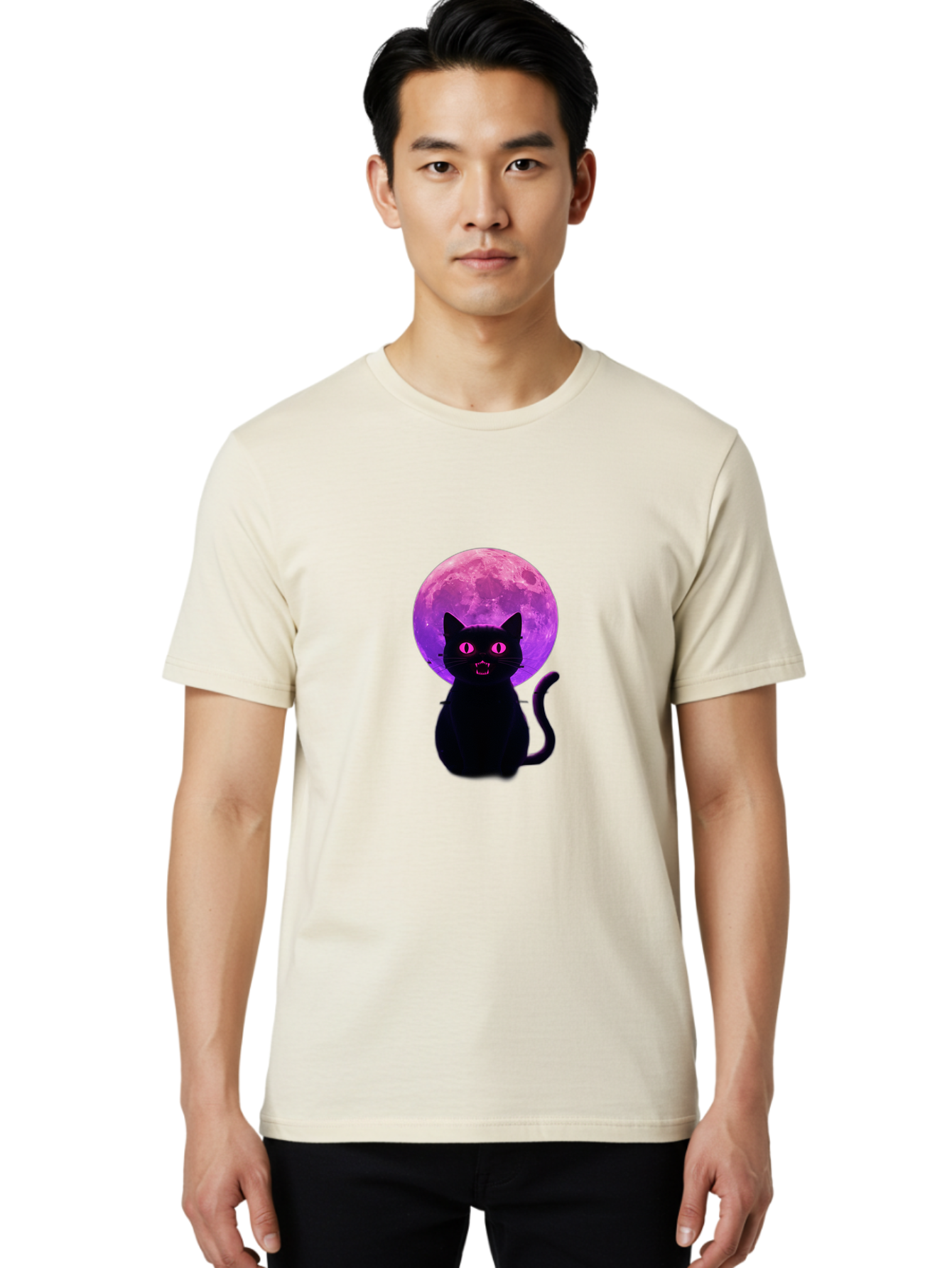 Cat-Under-Purple-Moon Men'S Graphic Tee, 100% Cotton, Comfortable Casual Summer Wear, Machine Washable, Vintage Camera, Old Camera, Antique Camera, Black Camera, Classic Photography, Photography Equipment, Nostalgic Device, Film Camera, Bai647