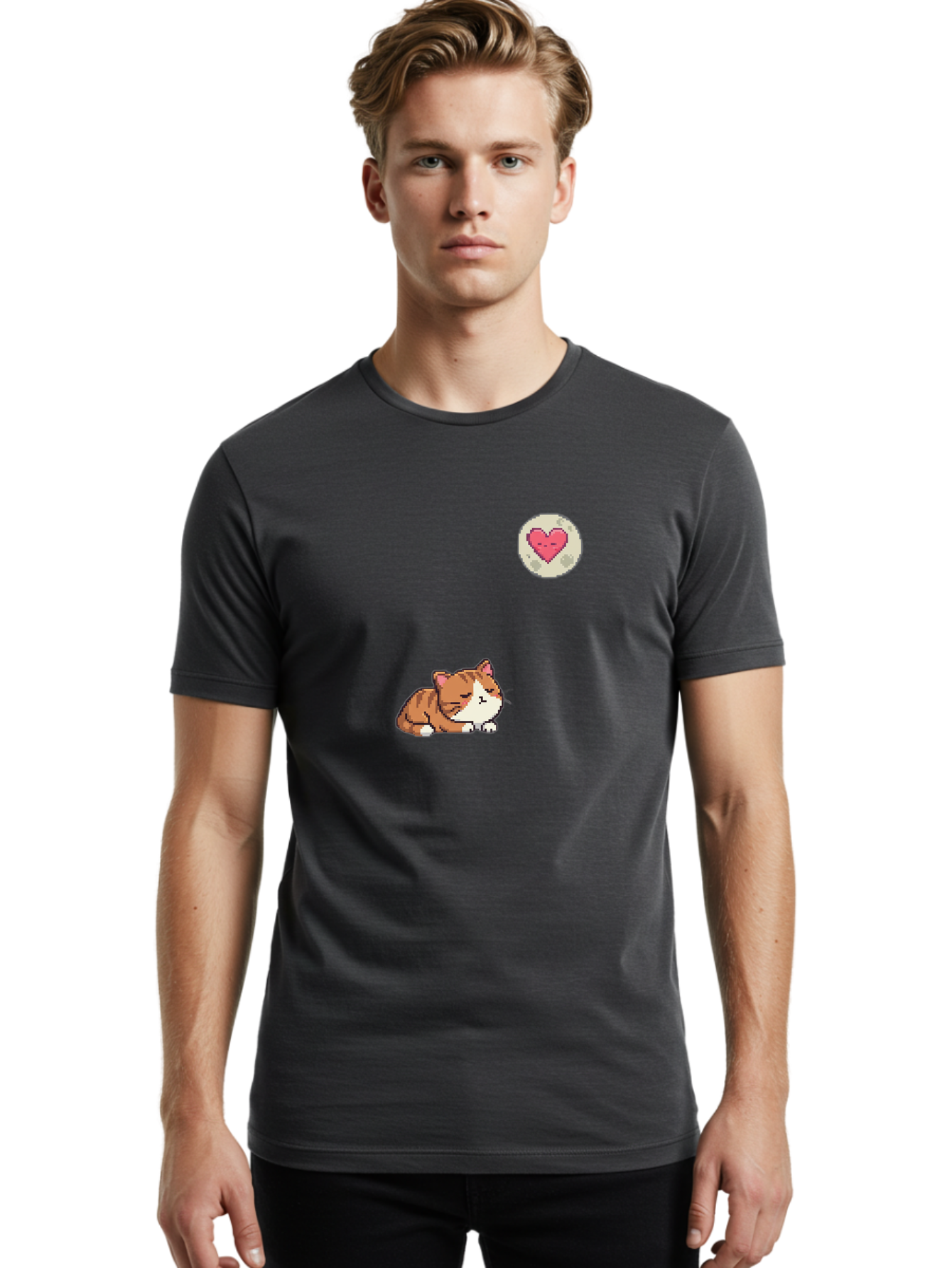 Cat-With-Heart Men'S Graphic Tee, 100% Cotton, Comfortable Casual Summer Wear, Machine Washable, Vintage Camera, Old Camera, Antique Camera, Black Camera, Classic Photography, Photography Equipment, Nostalgic Device, Film Camera, Camera Art Bai648