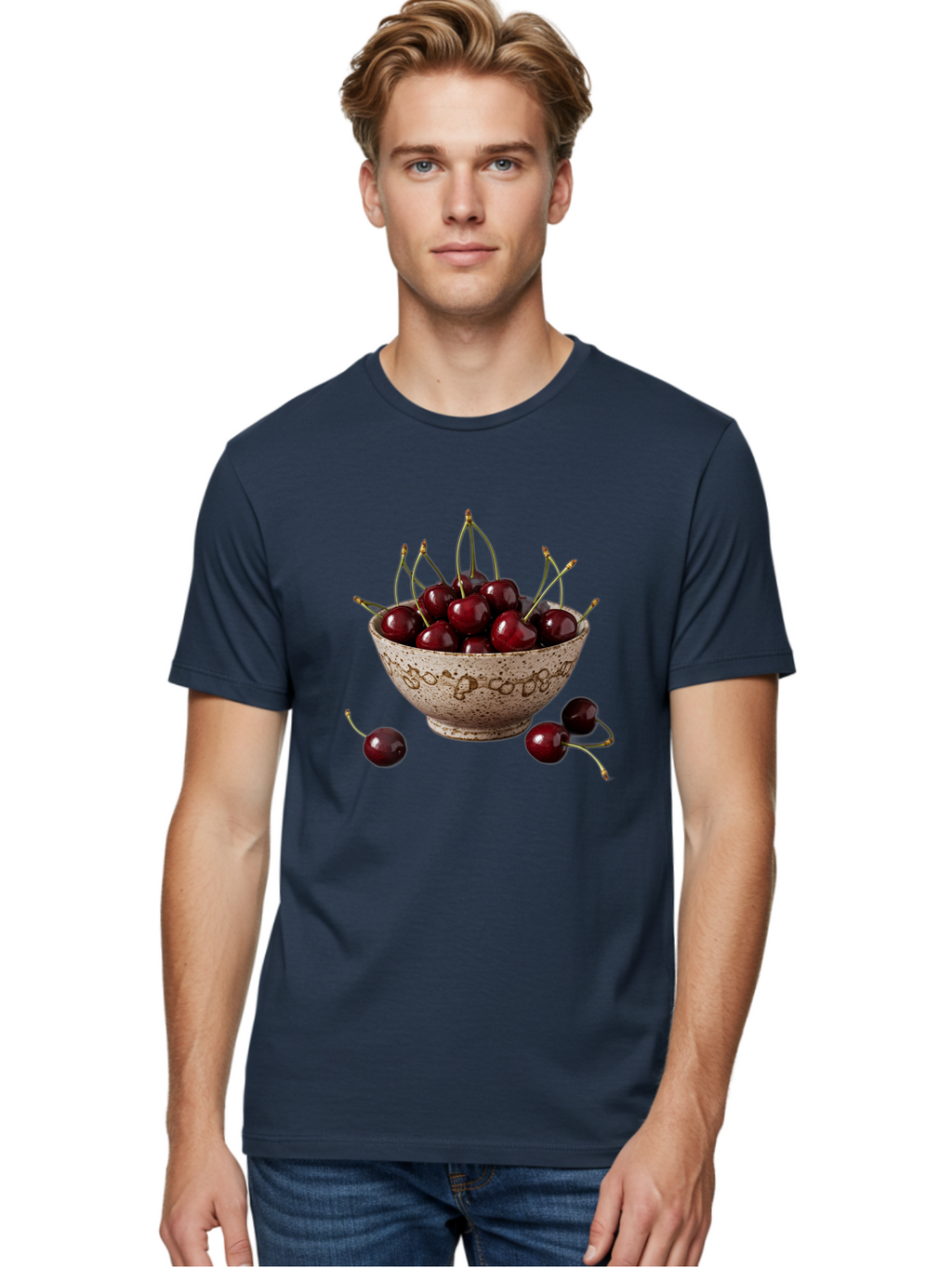 Ceramic-Bowl-Of-Cherries Men'S Graphic Tee, 100% Cotton, Comfortable Casual Summer Wear, Machine Washable, Vintage Camera, Old Camera, Antique Camera, Black Camera, Classic Photography, Photography Equipment, Nostalgic Device, Film Camera, Bai651