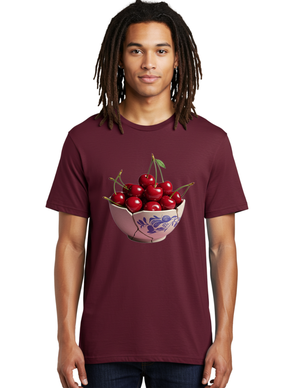 Ceramic-Bowl-With-Cherries-1 Men'S Graphic Tee, 100% Cotton, Comfortable Casual Summer Wear, Machine Washable, Vintage Camera, Old Camera, Antique Camera, Black Camera, Classic Photography, Photography Equipment, Nostalgic Device, Film Camera, Bai652