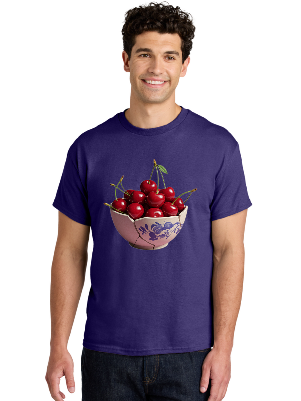 Ceramic-Bowl-With-Cherries-1 Men'S Graphic Tee, 100% Cotton, Comfortable Casual Summer Wear, Machine Washable, Vintage Camera, Old Camera, Antique Camera, Black Camera, Classic Photography, Photography Equipment, Nostalgic Device, Film Camera, Bai652