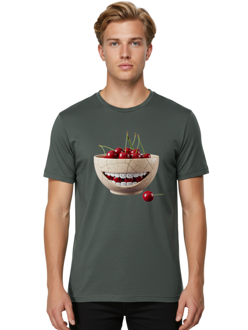 Ceramic-Bowl-With-Cherries Men'S Graphic Tee, 100% Cotton, Comfortable Casual Summer Wear, Machine Washable, Vintage Camera, Old Camera, Antique Camera, Black Camera, Classic Photography, Photography Equipment, Nostalgic Device, Film Camera, Bai653