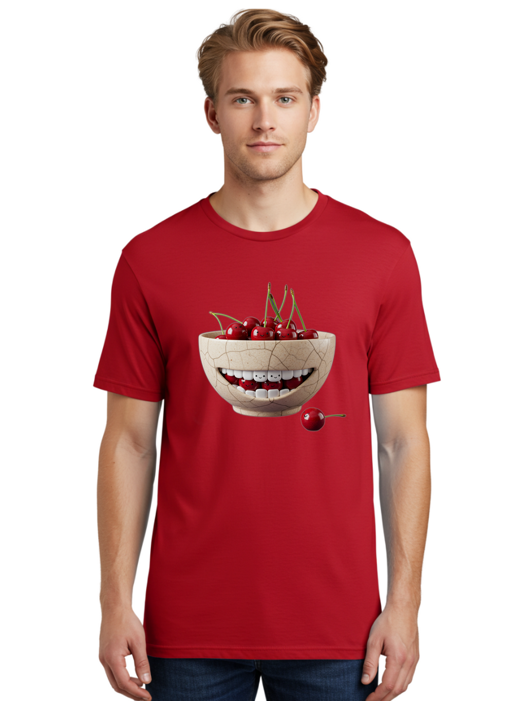 Ceramic-Bowl-With-Cherries Men'S Graphic Tee, 100% Cotton, Comfortable Casual Summer Wear, Machine Washable, Vintage Camera, Old Camera, Antique Camera, Black Camera, Classic Photography, Photography Equipment, Nostalgic Device, Film Camera, Bai653