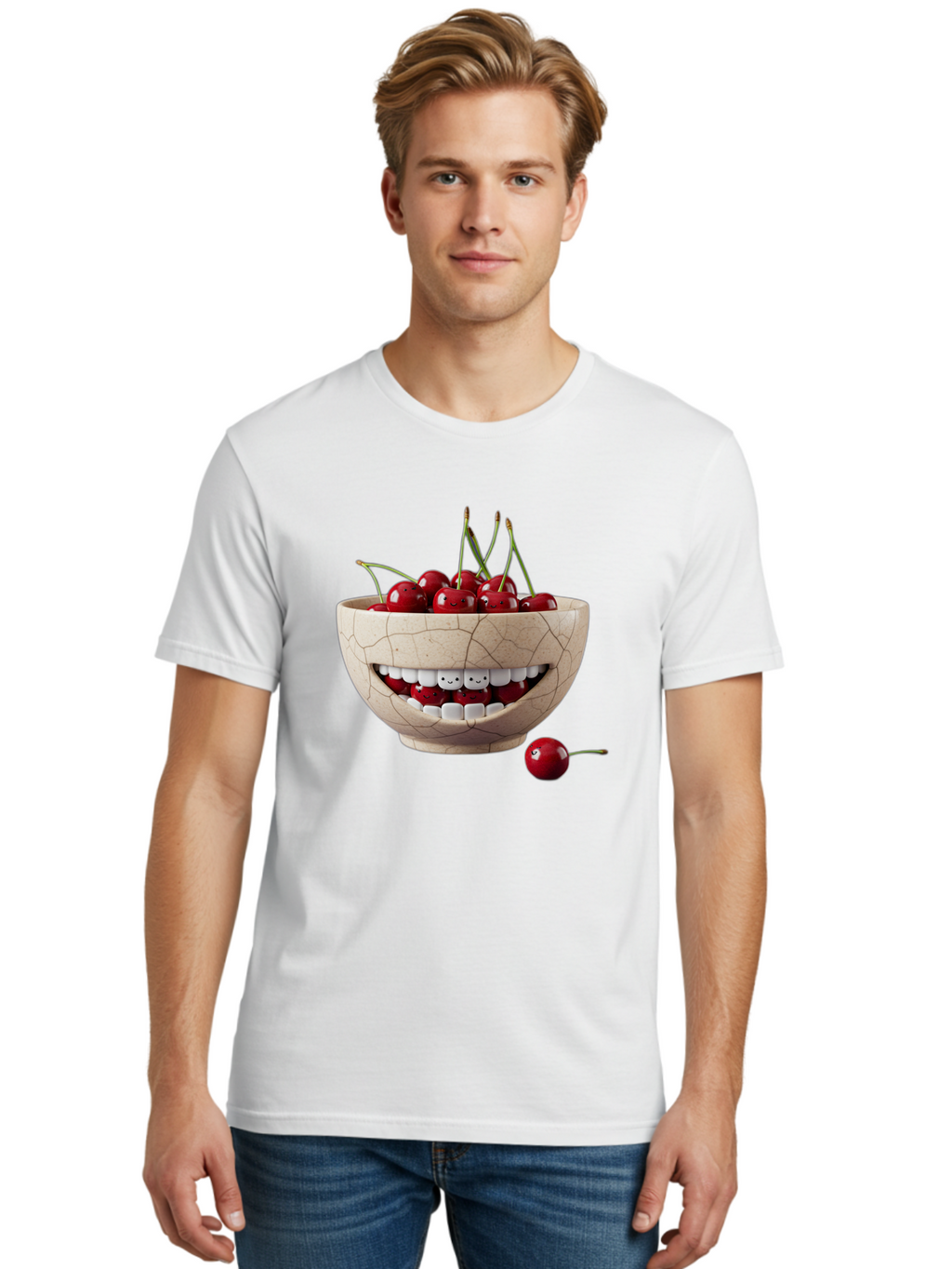 Ceramic-Bowl-With-Cherries Men'S Graphic Tee, 100% Cotton, Comfortable Casual Summer Wear, Machine Washable, Vintage Camera, Old Camera, Antique Camera, Black Camera, Classic Photography, Photography Equipment, Nostalgic Device, Film Camera, Bai653