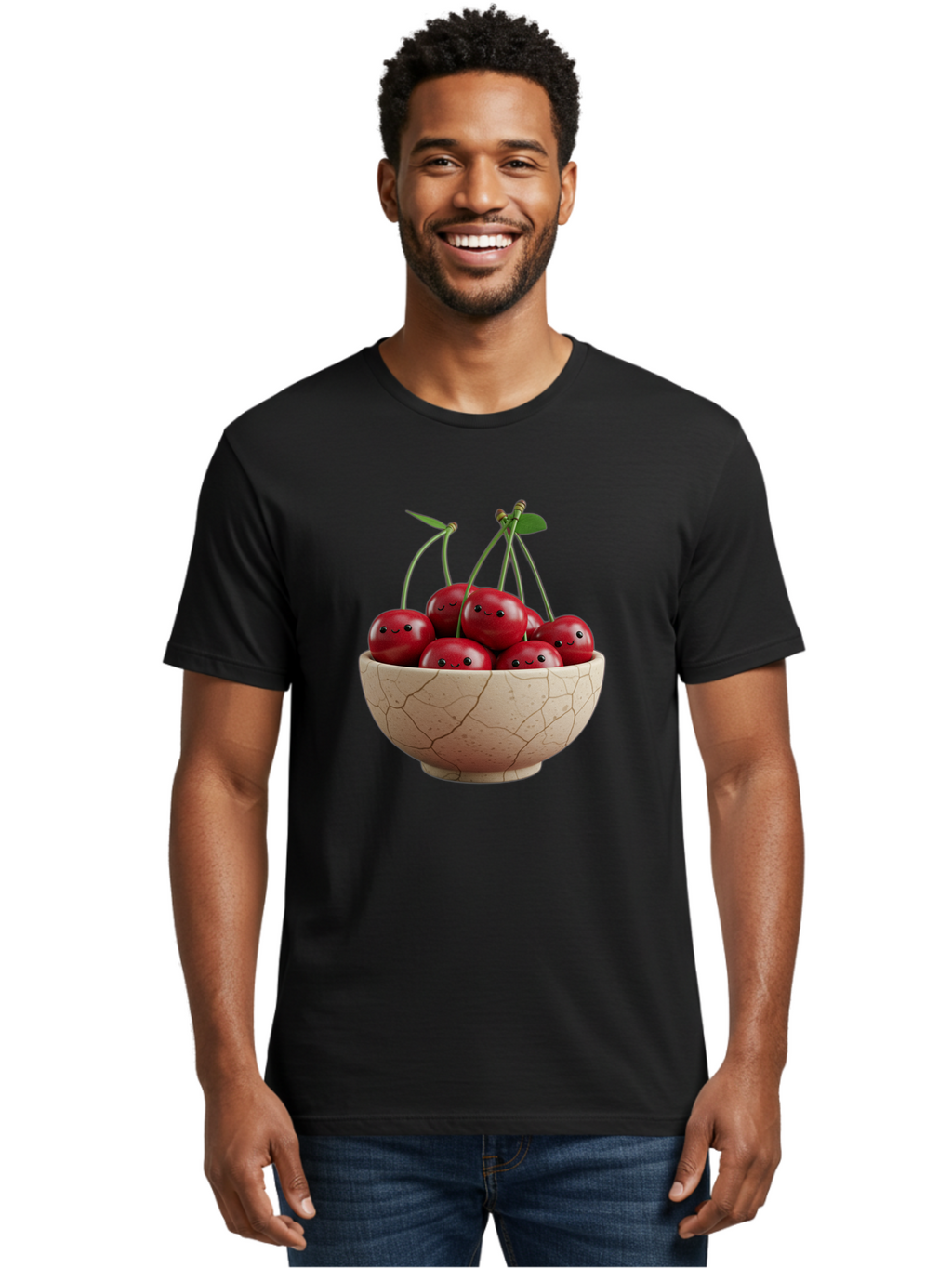Cherries-2 Men'S Graphic Tee, 100% Cotton, Comfortable Casual Summer Wear, Machine Washable, Vintage Camera, Old Camera, Antique Camera, Black Camera, Classic Photography, Photography Equipment, Nostalgic Device, Film Camera, Camera Art Bai655