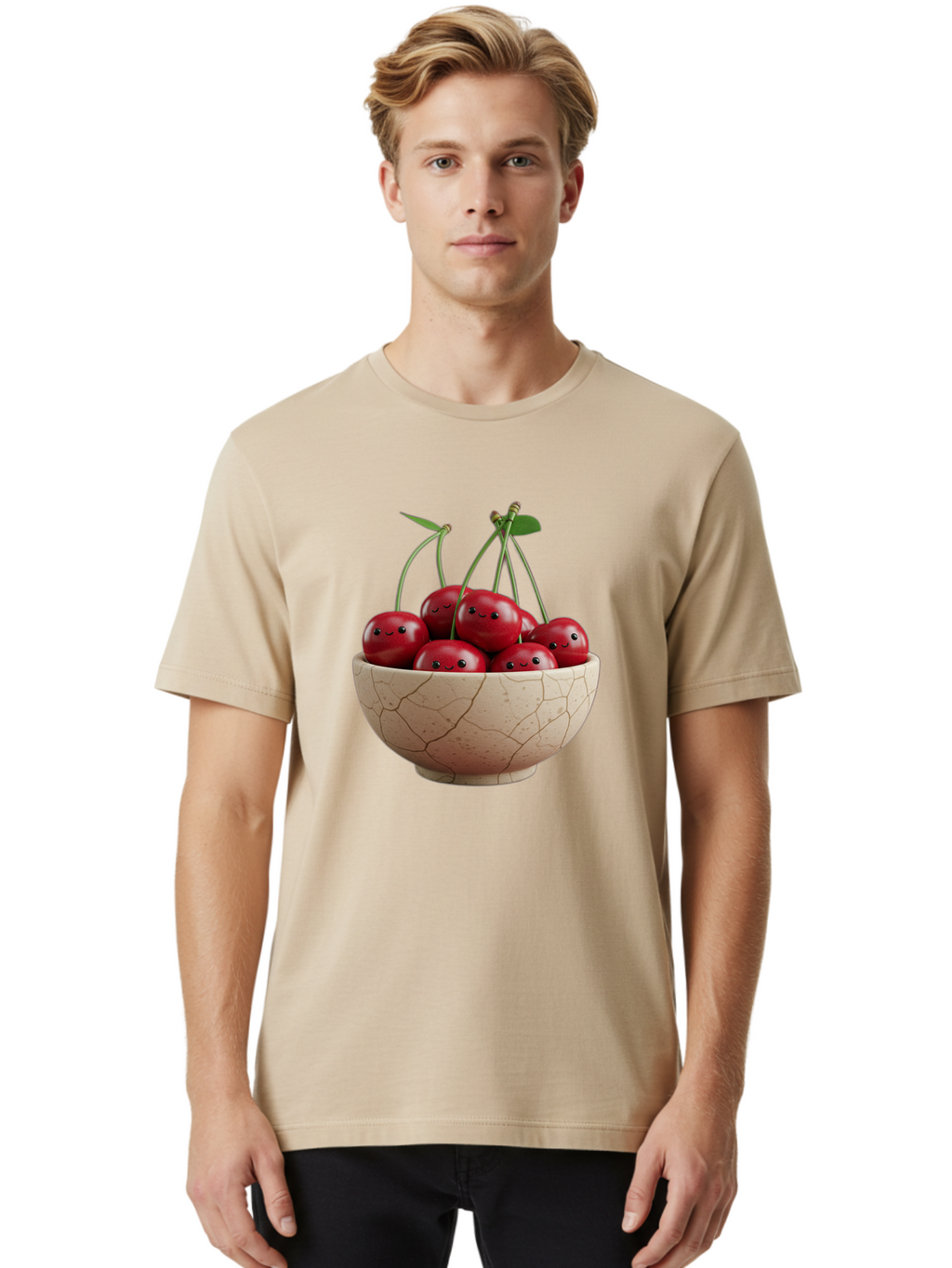 Cherries-2 Men'S Graphic Tee, 100% Cotton, Comfortable Casual Summer Wear, Machine Washable, Vintage Camera, Old Camera, Antique Camera, Black Camera, Classic Photography, Photography Equipment, Nostalgic Device, Film Camera, Camera Art Bai655