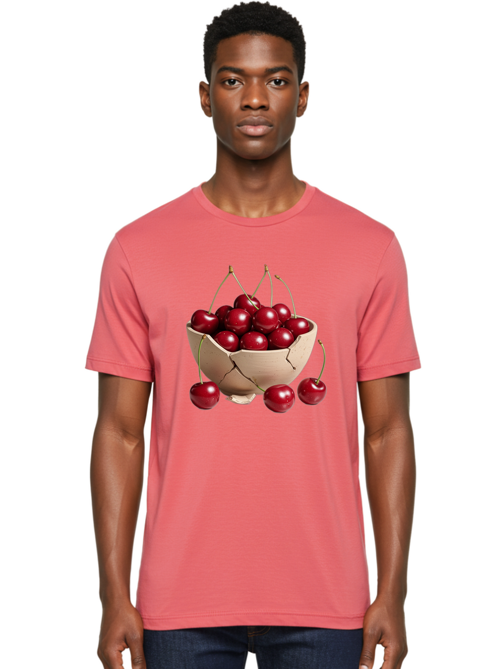 Cherries-4 Men'S Graphic Tee, 100% Cotton, Comfortable Casual Summer Wear, Machine Washable, Vintage Camera, Old Camera, Antique Camera, Black Camera, Classic Photography, Photography Equipment, Nostalgic Device, Film Camera, Camera Art Bai657