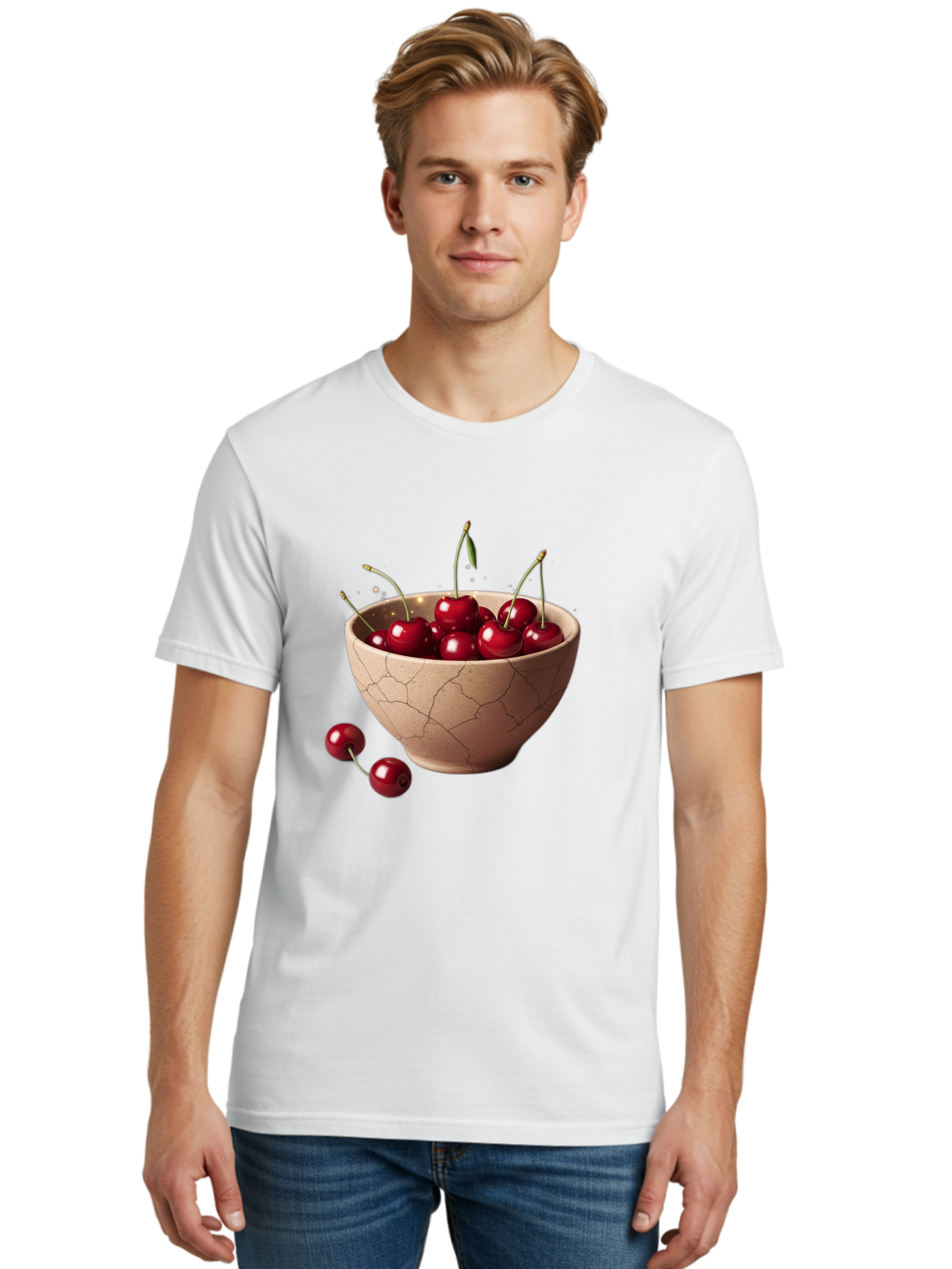 Cherries-5 Men'S Graphic Tee, 100% Cotton, Comfortable Casual Summer Wear, Machine Washable, Vintage Camera, Old Camera, Antique Camera, Black Camera, Classic Photography, Photography Equipment, Nostalgic Device, Film Camera, Camera Art Bai658
