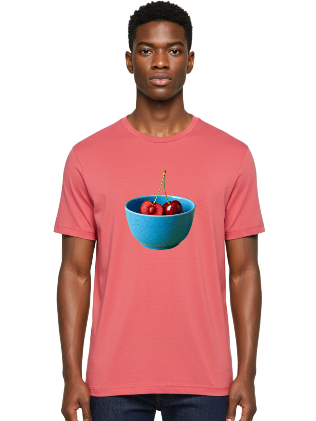 Cherries-Bowl-1 Men'S Graphic Tee, 100% Cotton, Comfortable Casual Summer Wear, Machine Washable, Vintage Camera, Old Camera, Antique Camera, Black Camera, Classic Photography, Photography Equipment, Nostalgic Device, Film Camera, Camera Art Bai659