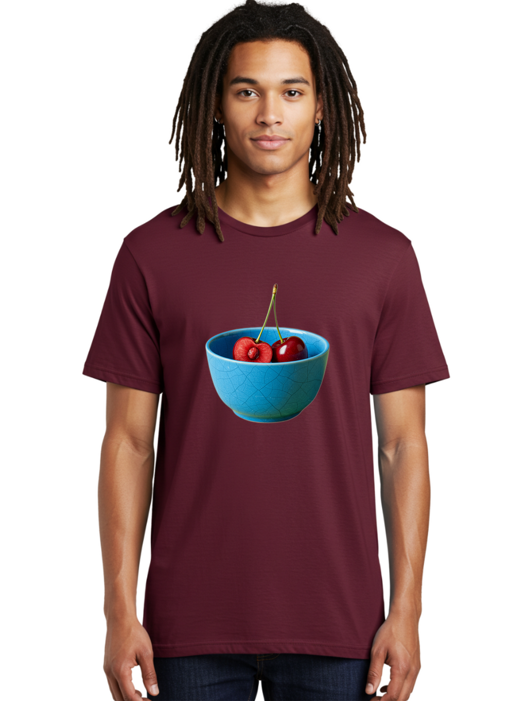 Cherries-Bowl-1 Men'S Graphic Tee, 100% Cotton, Comfortable Casual Summer Wear, Machine Washable, Vintage Camera, Old Camera, Antique Camera, Black Camera, Classic Photography, Photography Equipment, Nostalgic Device, Film Camera, Camera Art Bai659
