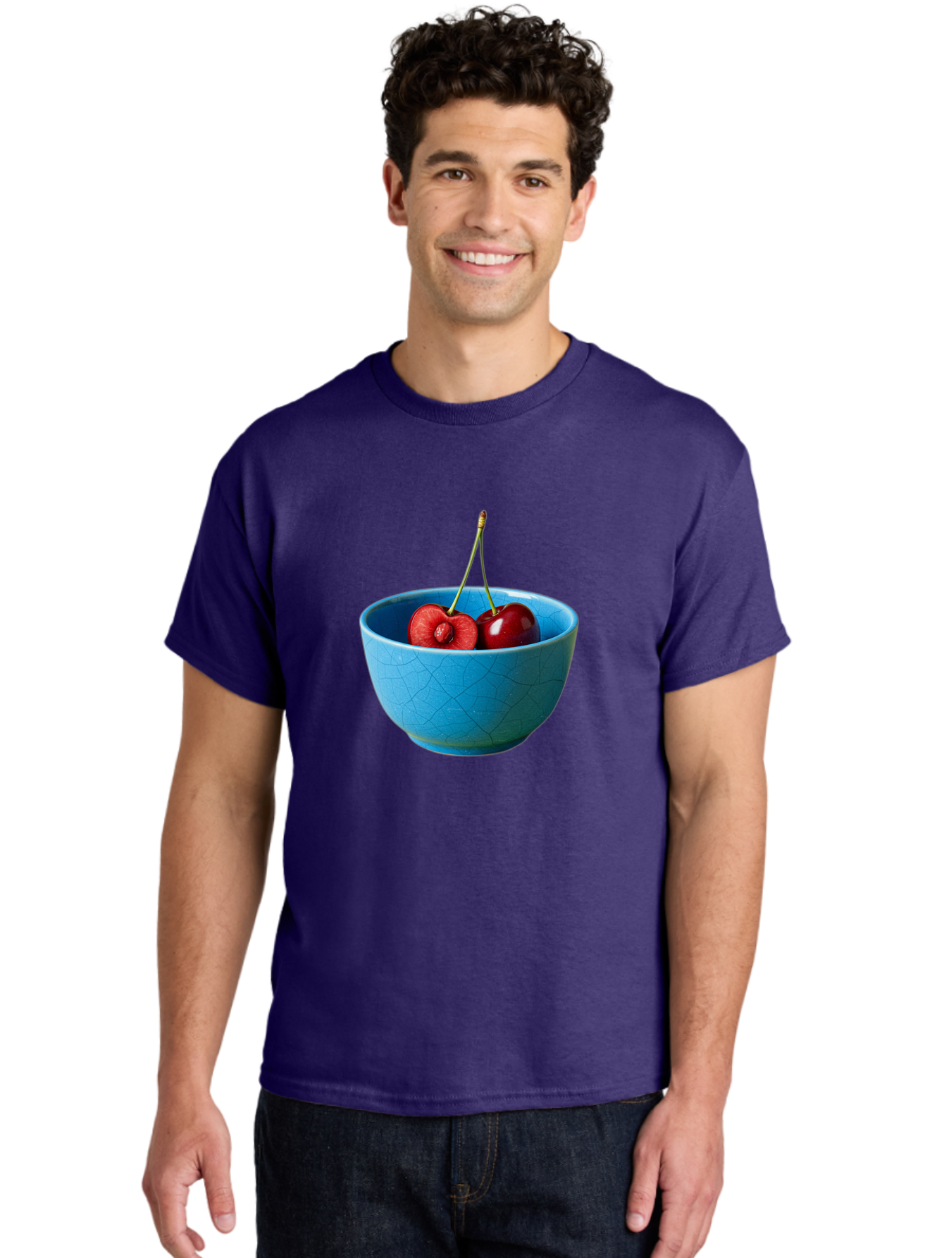 Cherries-Bowl-1 Men'S Graphic Tee, 100% Cotton, Comfortable Casual Summer Wear, Machine Washable, Vintage Camera, Old Camera, Antique Camera, Black Camera, Classic Photography, Photography Equipment, Nostalgic Device, Film Camera, Camera Art Bai659