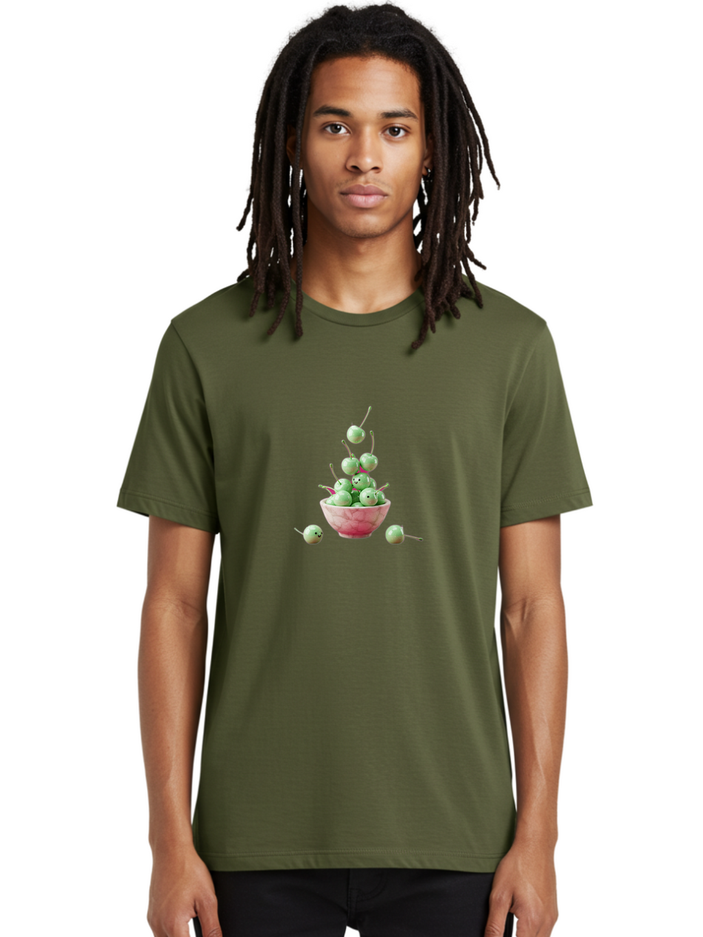 Cherries-Bowl-2 Men'S Graphic Tee, 100% Cotton, Comfortable Casual Summer Wear, Machine Washable, Vintage Camera, Old Camera, Antique Camera, Black Camera, Classic Photography, Photography Equipment, Nostalgic Device, Film Camera, Camera Art Bai660