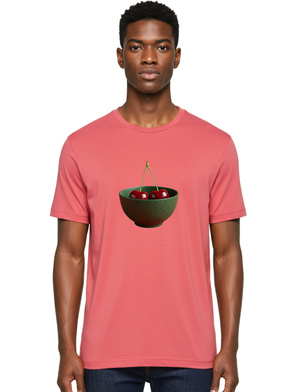 Cherries-Bowl Men'S Graphic Tee, 100% Cotton, Comfortable Casual Summer Wear, Machine Washable, Vintage Camera, Old Camera, Antique Camera, Black Camera, Classic Photography, Photography Equipment, Nostalgic Device, Film Camera, Camera Art Bai661