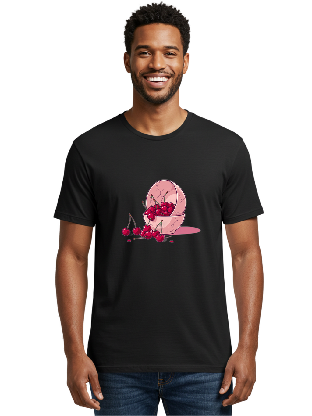 Cherries-Filling-Egg-Shell Men'S Graphic Tee, 100% Cotton, Comfortable Casual Summer Wear, Machine Washable, Vintage Camera, Old Camera, Antique Camera, Black Camera, Classic Photography, Photography Equipment, Nostalgic Device, Film Camera, Bai662