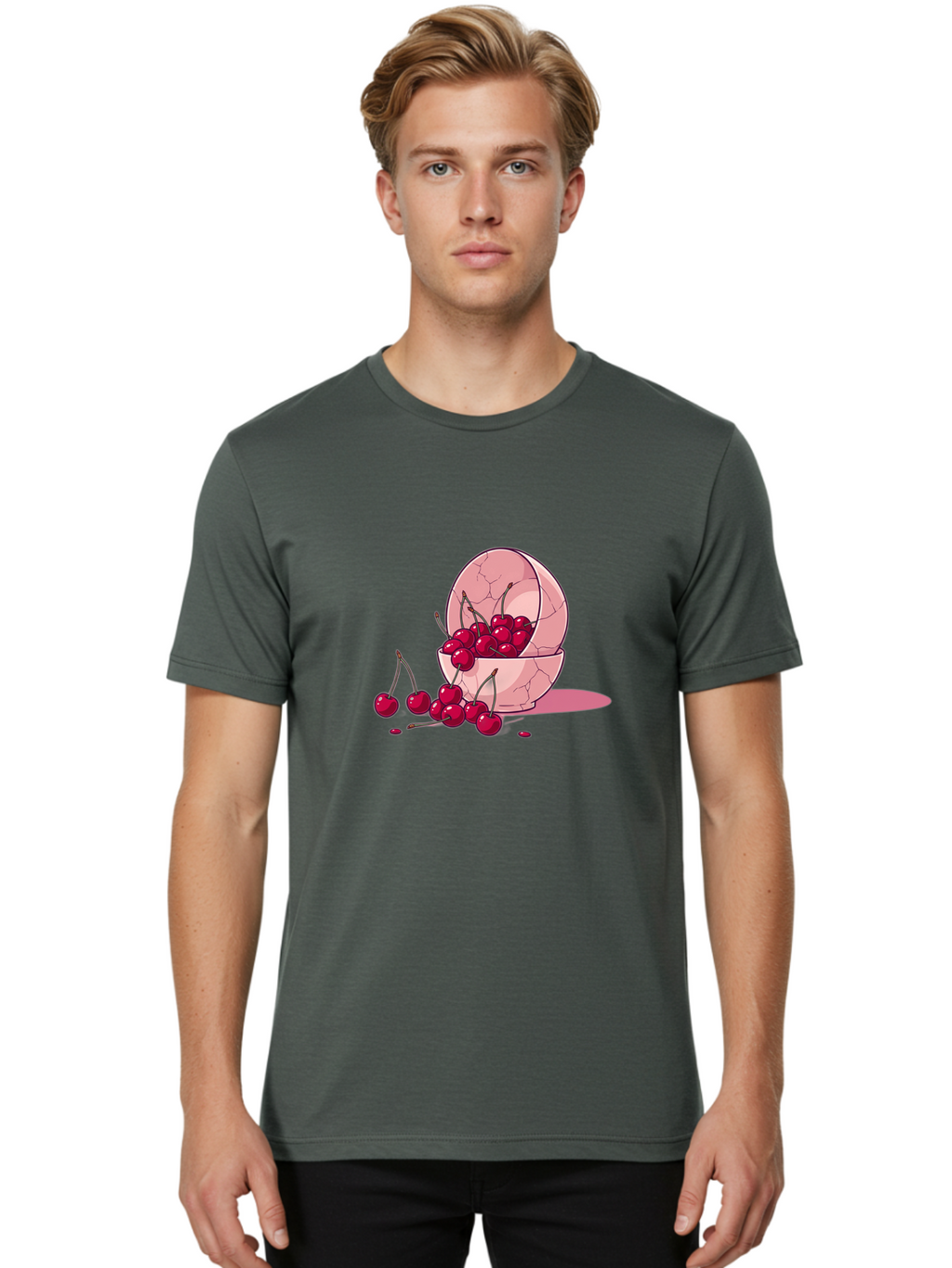 Cherries-Filling-Egg-Shell Men'S Graphic Tee, 100% Cotton, Comfortable Casual Summer Wear, Machine Washable, Vintage Camera, Old Camera, Antique Camera, Black Camera, Classic Photography, Photography Equipment, Nostalgic Device, Film Camera, Bai662