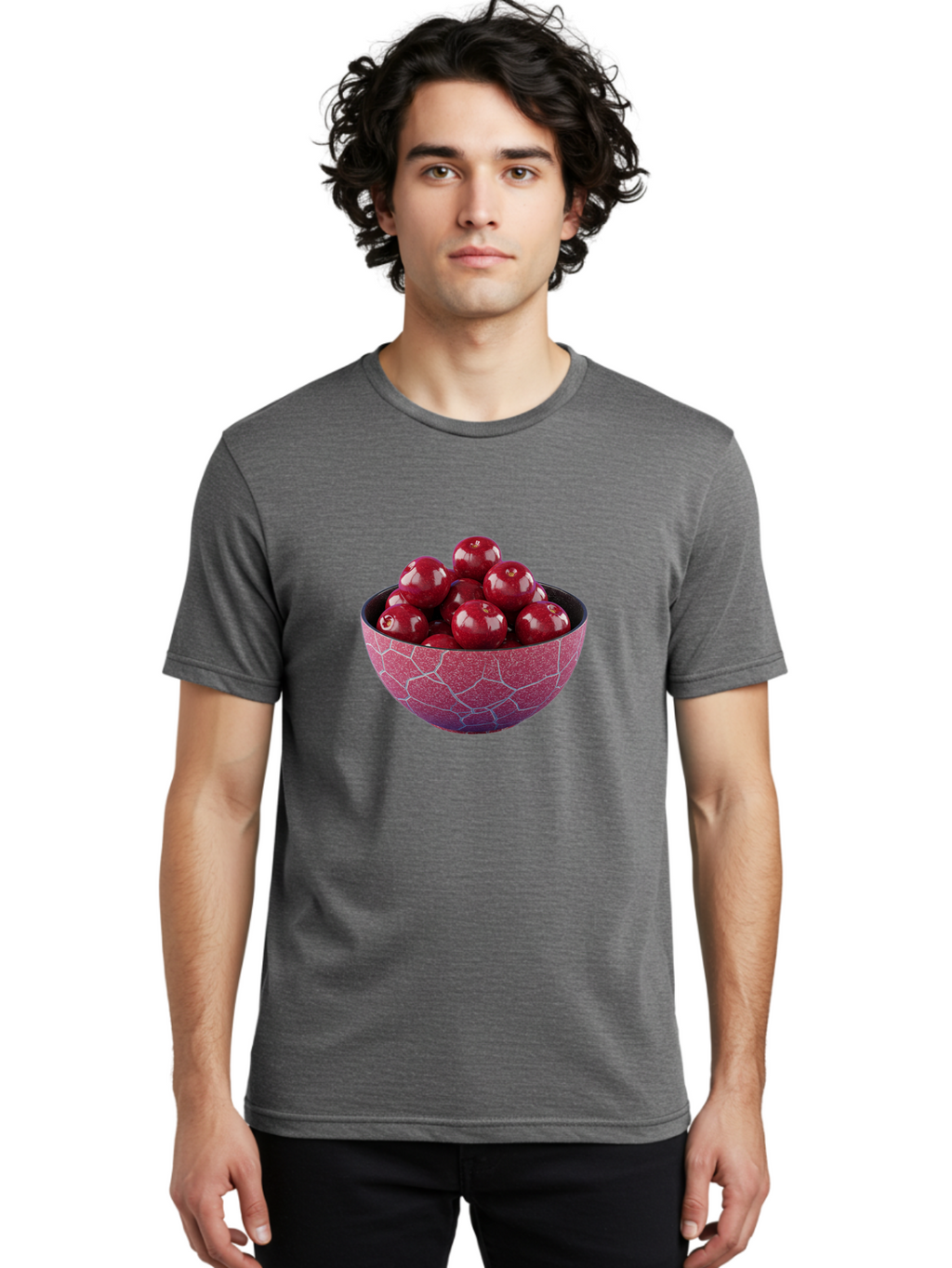 Cherries-In-A-Bowl-1 Men'S Graphic Tee, 100% Cotton, Comfortable Casual Summer Wear, Machine Washable, Vintage Camera, Old Camera, Antique Camera, Black Camera, Classic Photography, Photography Equipment, Nostalgic Device, Film Camera, Bai663
