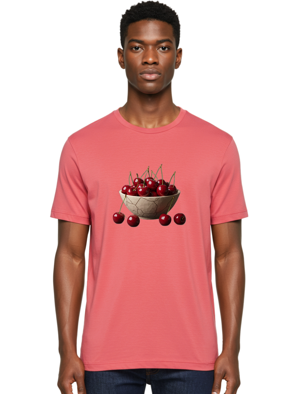 Cherries-In-A-Bowl-2 Men'S Graphic Tee, 100% Cotton, Comfortable Casual Summer Wear, Machine Washable, Vintage Camera, Old Camera, Antique Camera, Black Camera, Classic Photography, Photography Equipment, Nostalgic Device, Film Camera, Bai664