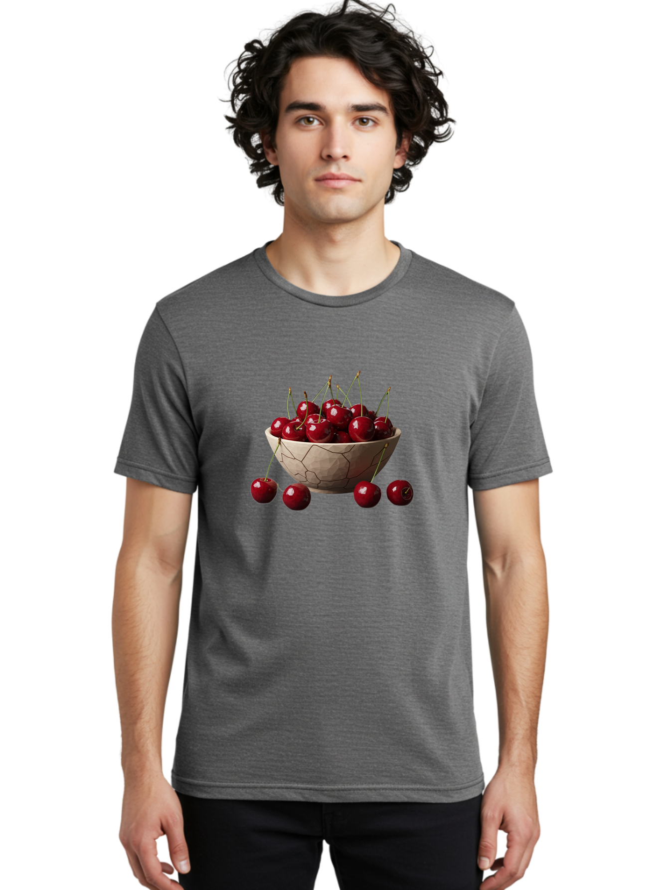 Cherries-In-A-Bowl-2 Men'S Graphic Tee, 100% Cotton, Comfortable Casual Summer Wear, Machine Washable, Vintage Camera, Old Camera, Antique Camera, Black Camera, Classic Photography, Photography Equipment, Nostalgic Device, Film Camera, Bai664